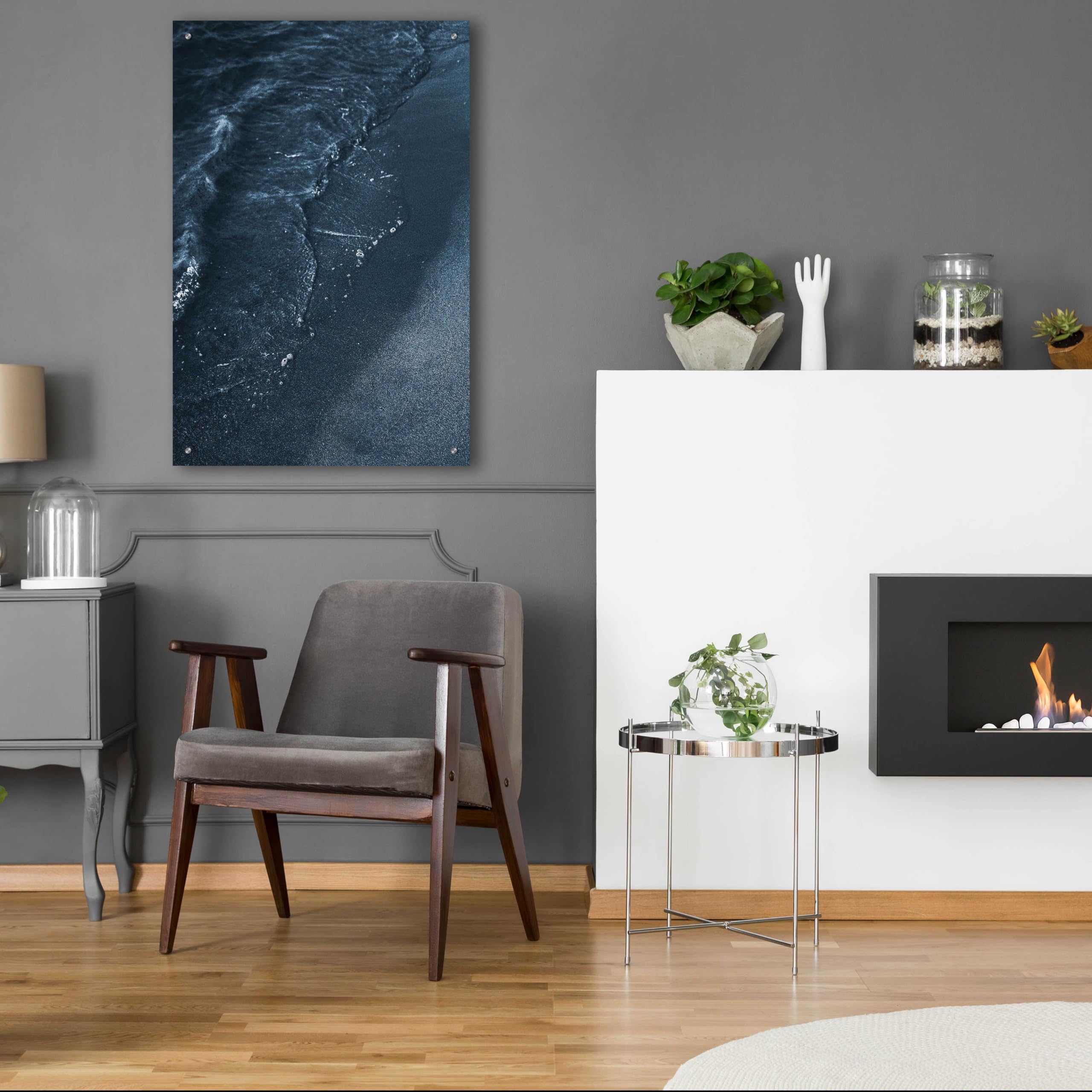 Epic Art 'Blue Beach' by Design Fabrikken - Premium Acrylic Glass Wall Decor 24x36 Inches - Perfect for Living Room, Bedroom & Office Decor