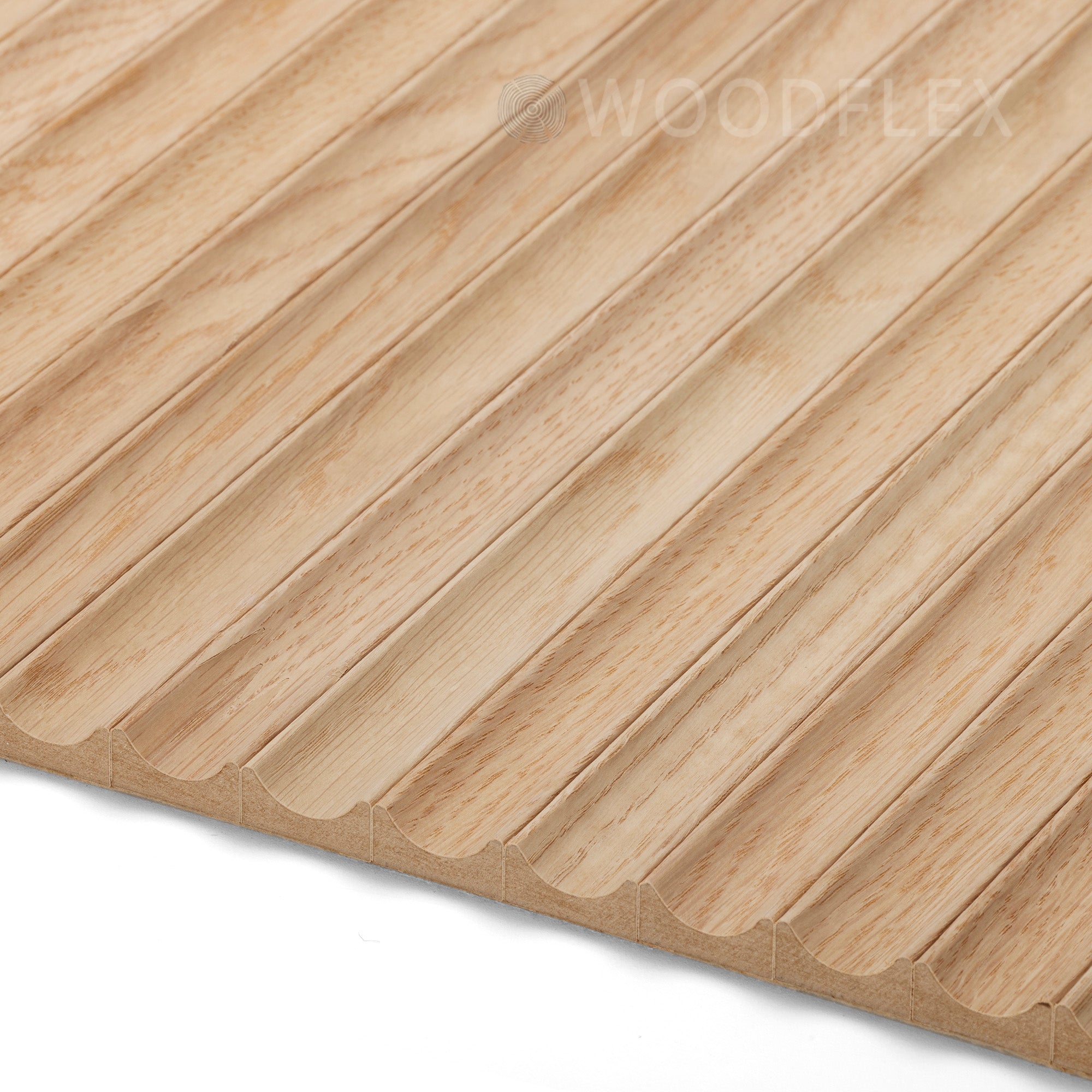 Flexible Wooden Slat Wall Panel - Natural Oak Veneer - 2700mm x 600mm Wave Design - Modern Acoustic Room Divider for Home & Office Decor