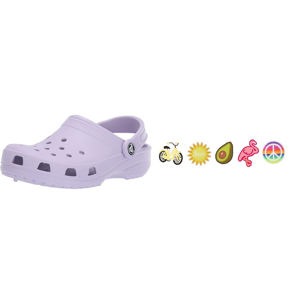 **Crocs Classic Clog for Men & Women - Comfortable Slip-On Shoes with 5-Pack Jibbitz Charms - Perfect for Casual Wear, Work, and Outdoor Activities**