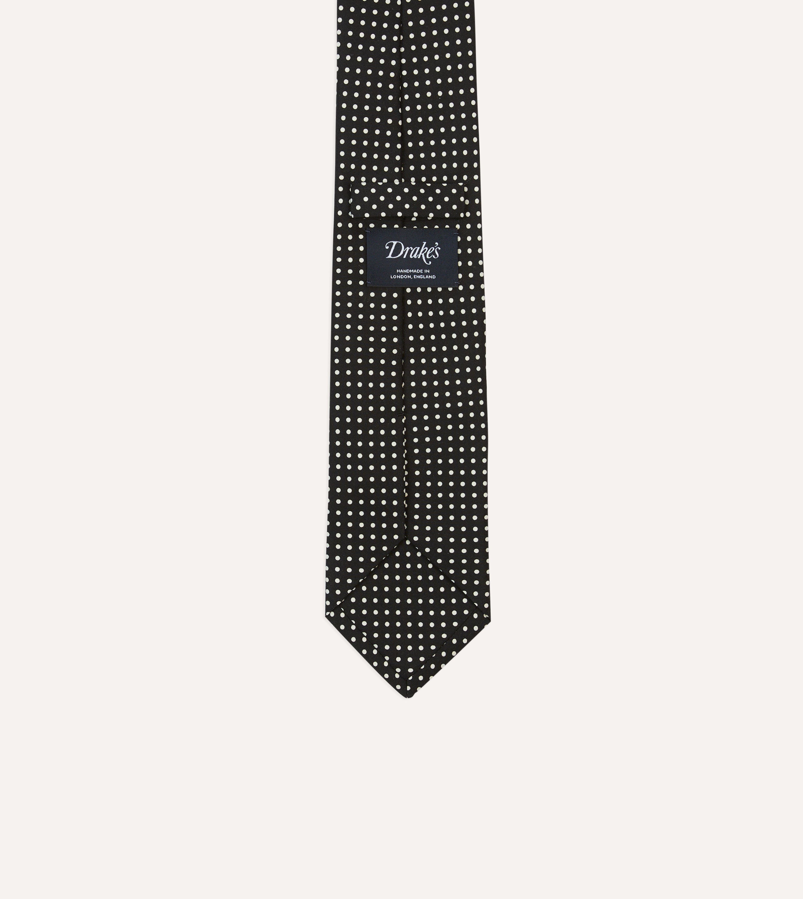 Elegant Black Small Spot Silk Self-Tipped Tie for Men - Perfect for Weddings, Business Meetings & Formal Events
