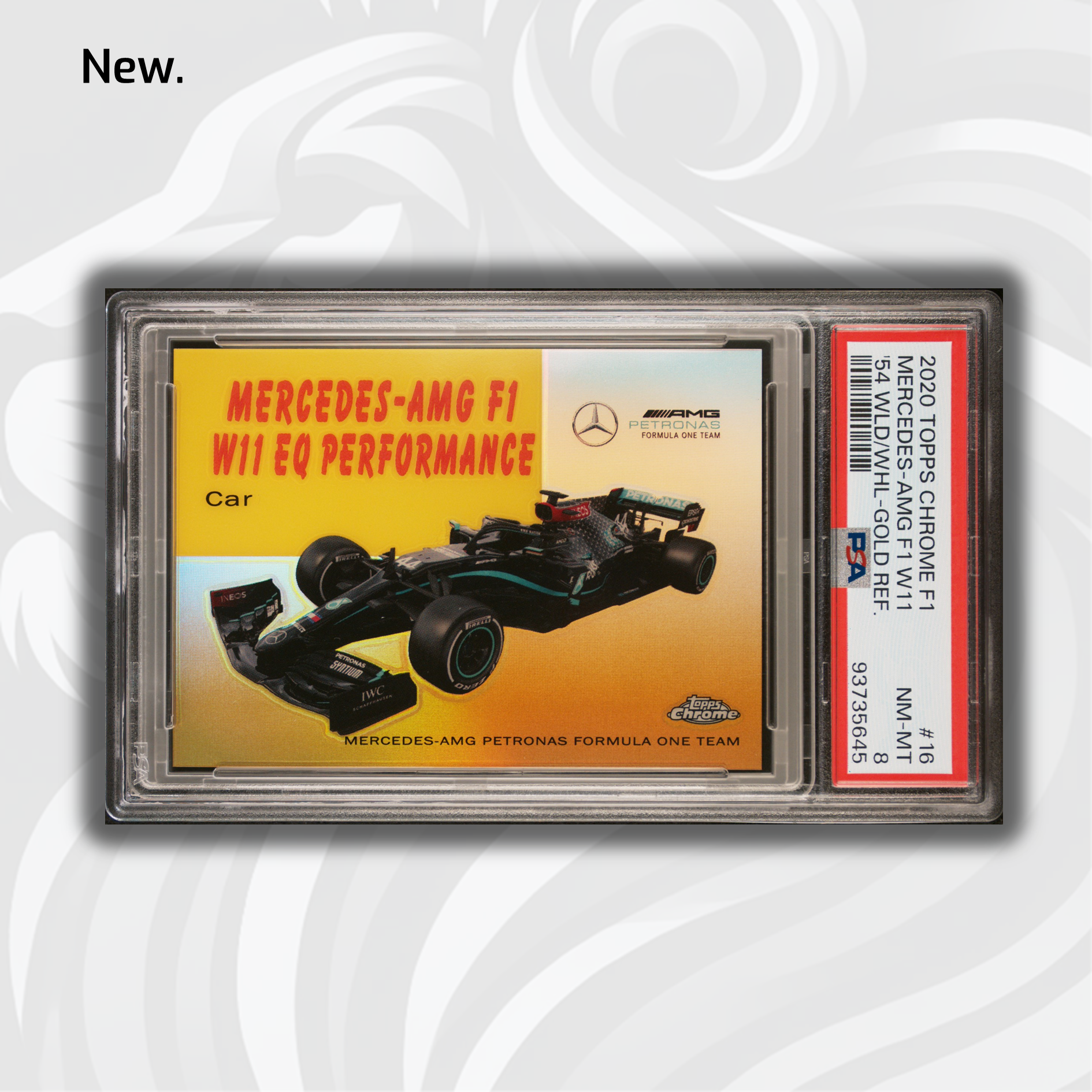 2020 Topps Chrome F1 PSA 8 Mercedes AMG #54W 16/50 Gold Parallel - Rare Trading Card for Collectors, Sports Memorabilia & F1 Racing Fans