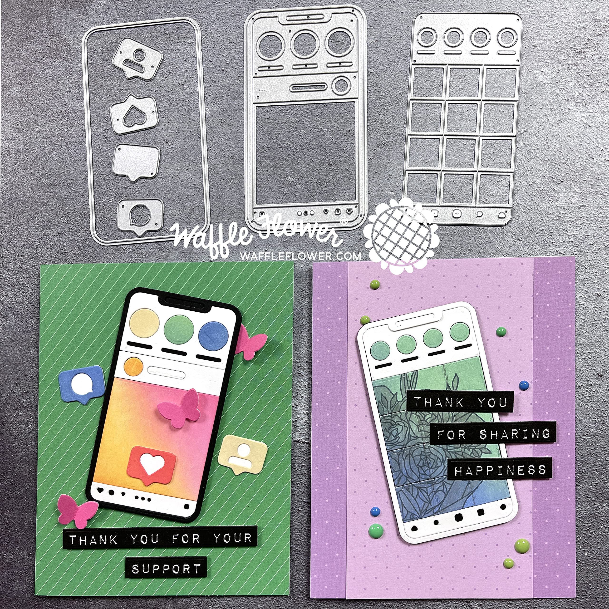 Waffle Flower Label Maker Sentiments Matching Die - DIY Scrapbooking & Cardmaking Stamps for Handmade Greeting Cards & Craft Projects
