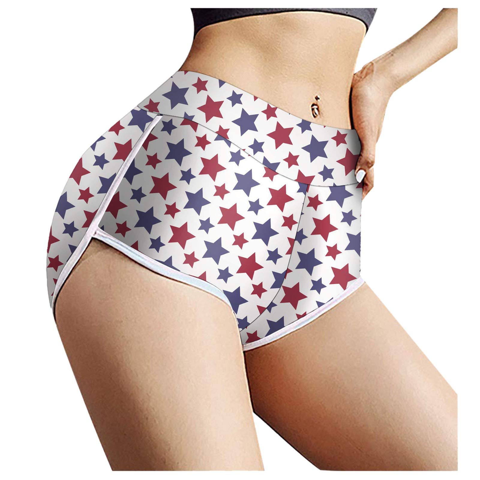 YKJATS High-Waisted Yoga Leggings for Women - Stretchy Workout Shorts, Independence Day Activewear - Perfect for Yoga, Running & Gym