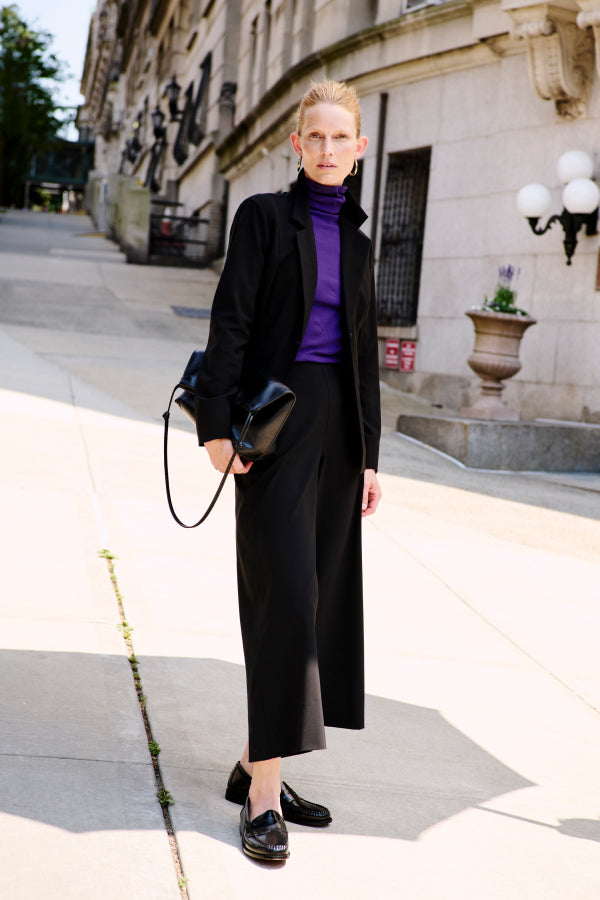Elena Travel Culotte Pants - OrigamiTech Wrinkle-Free Black Wide Leg Pants for Women | Perfect for Business Trips, Vacations & Casual Wear