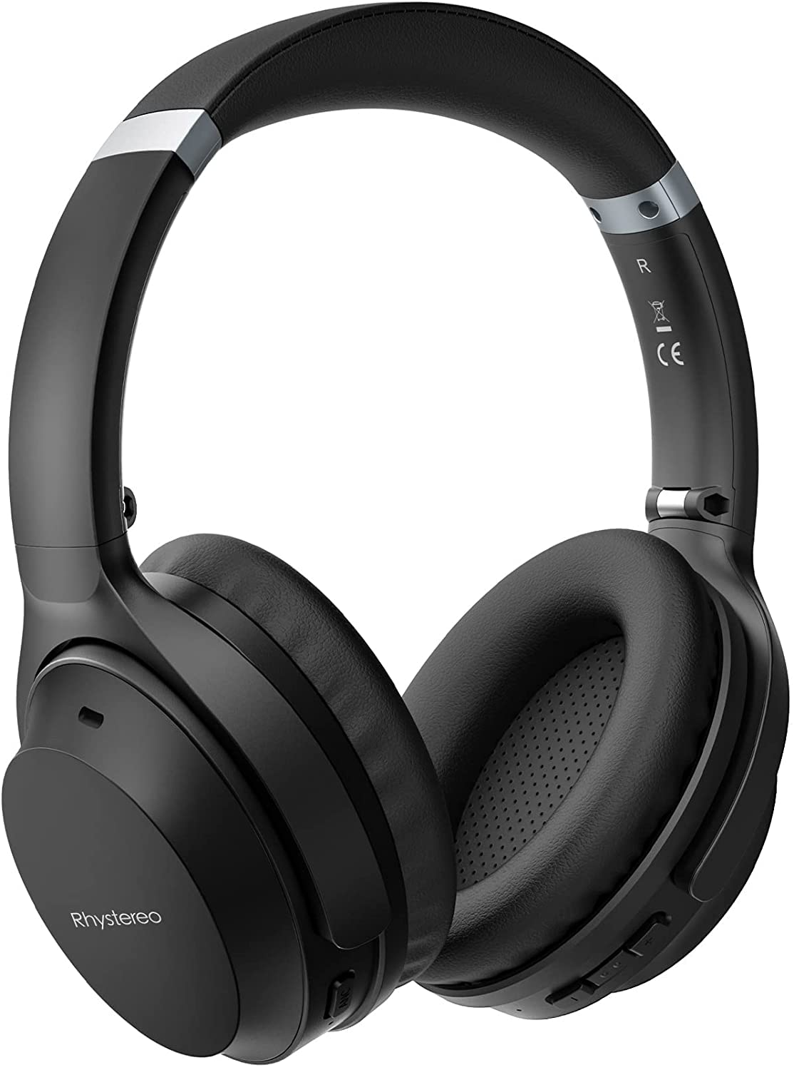 Rhystereo Wireless Noise Cancelling Headphones with Built-in Mic | Bluetooth 5.0 Over-Ear Headphones | 40H Battery Life | USB-C Fast Charging | Hi-Fi Bass Sound | Memory Foam Ear Cups | Foldable Design for Travel, Home Office & Gaming