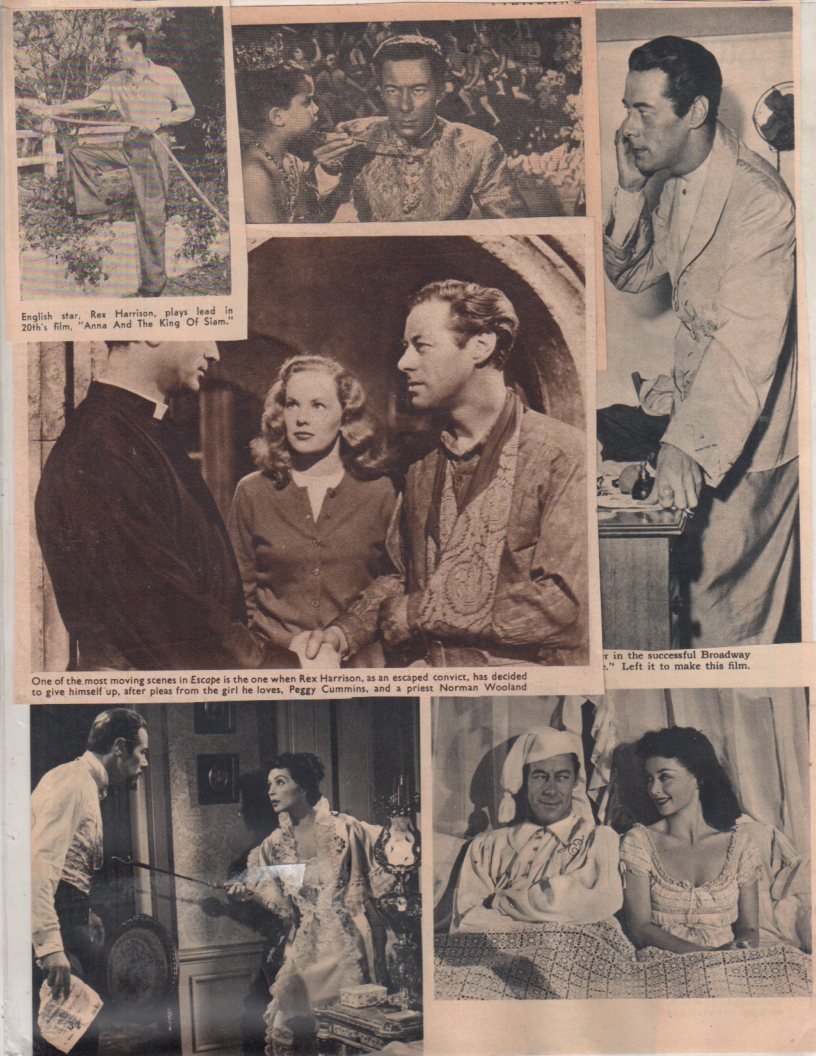 Vintage Rex Harrison Original Magazine Photo Clipping Lot #R1241 - Classic Hollywood Memorabilia for Collectors & Film Enthusiasts | Perfect for Framing, Display, or Gift Giving