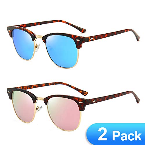 H1:(2 Packs)30-16style Blue Lens + Gold and Leopard Frame With 30-16style Pink Lens+gold and Leopard Frame