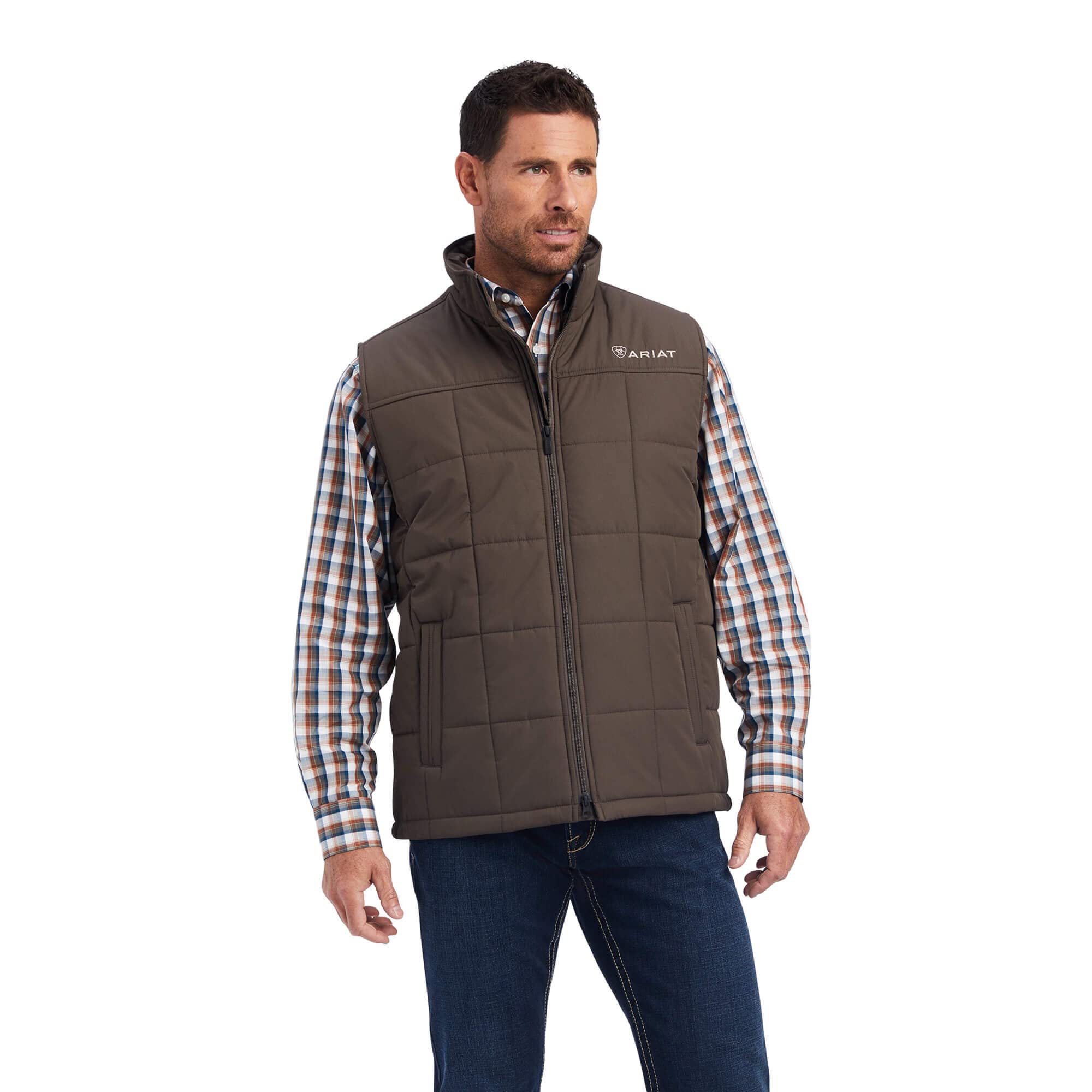 ARIAT Men's Crius Insulated Vest - Lightweight Winter Puffer Jacket for Outdoor Activities, Hunting & Casual Wear