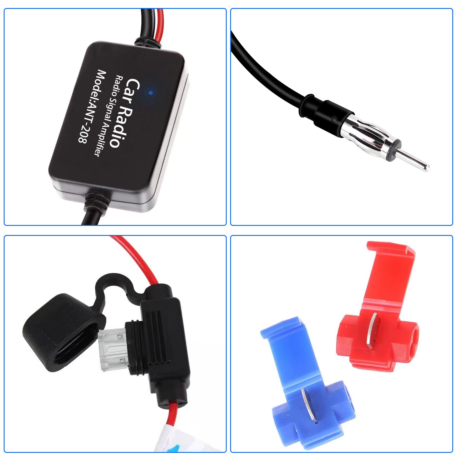 12V Car Radio Antenna Amplifier - FM Signal Booster for Car Audio Stereo System | Improve Reception for Road Trips & Commuting