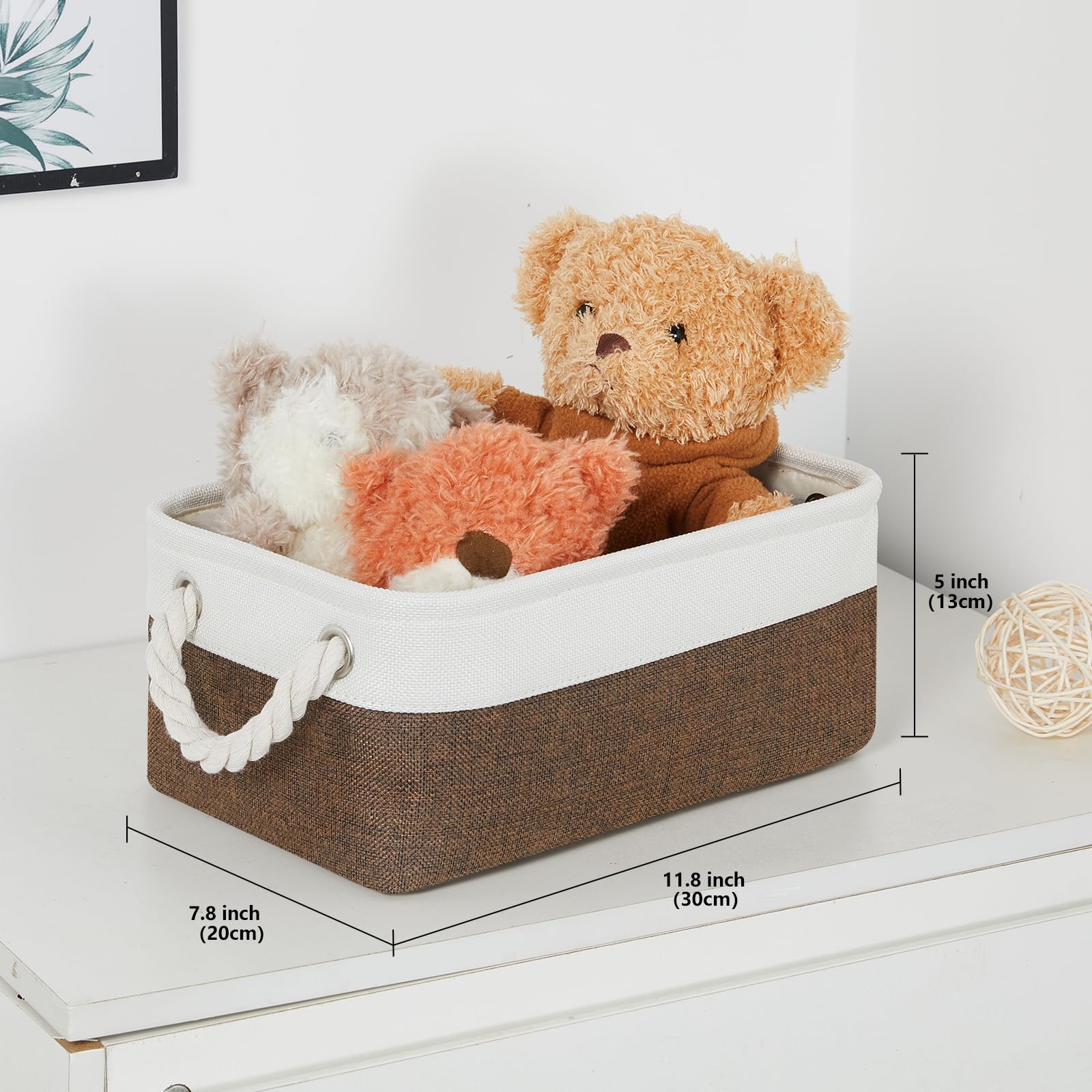 Bidtakay 6-Pack Collapsible Fabric Storage Baskets with Handles - 11.8