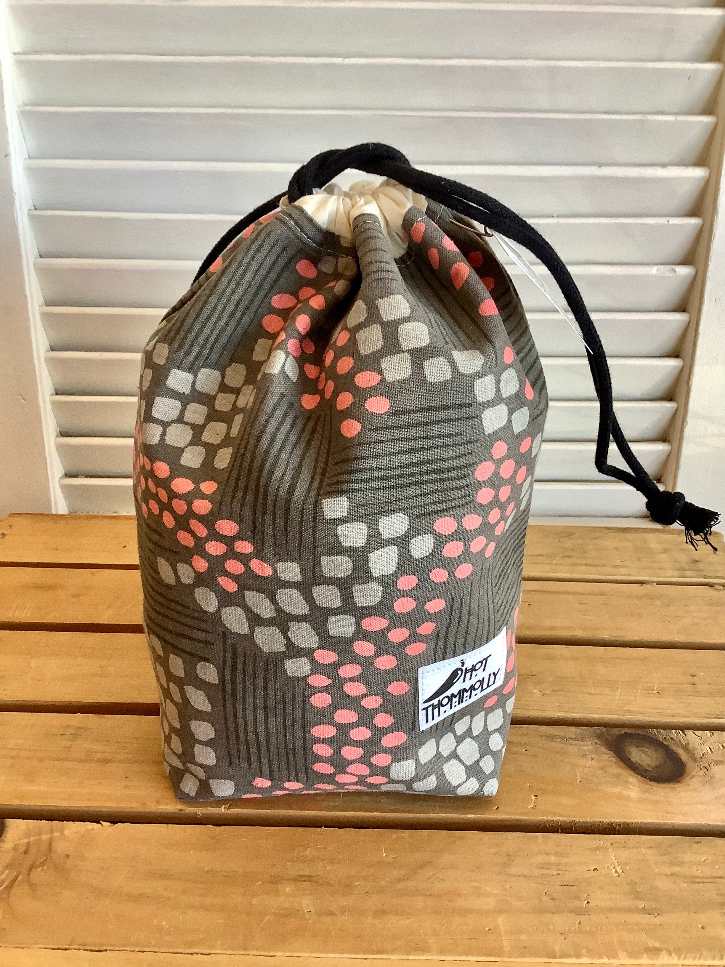 Sm Gray/Pink Lines & Spots