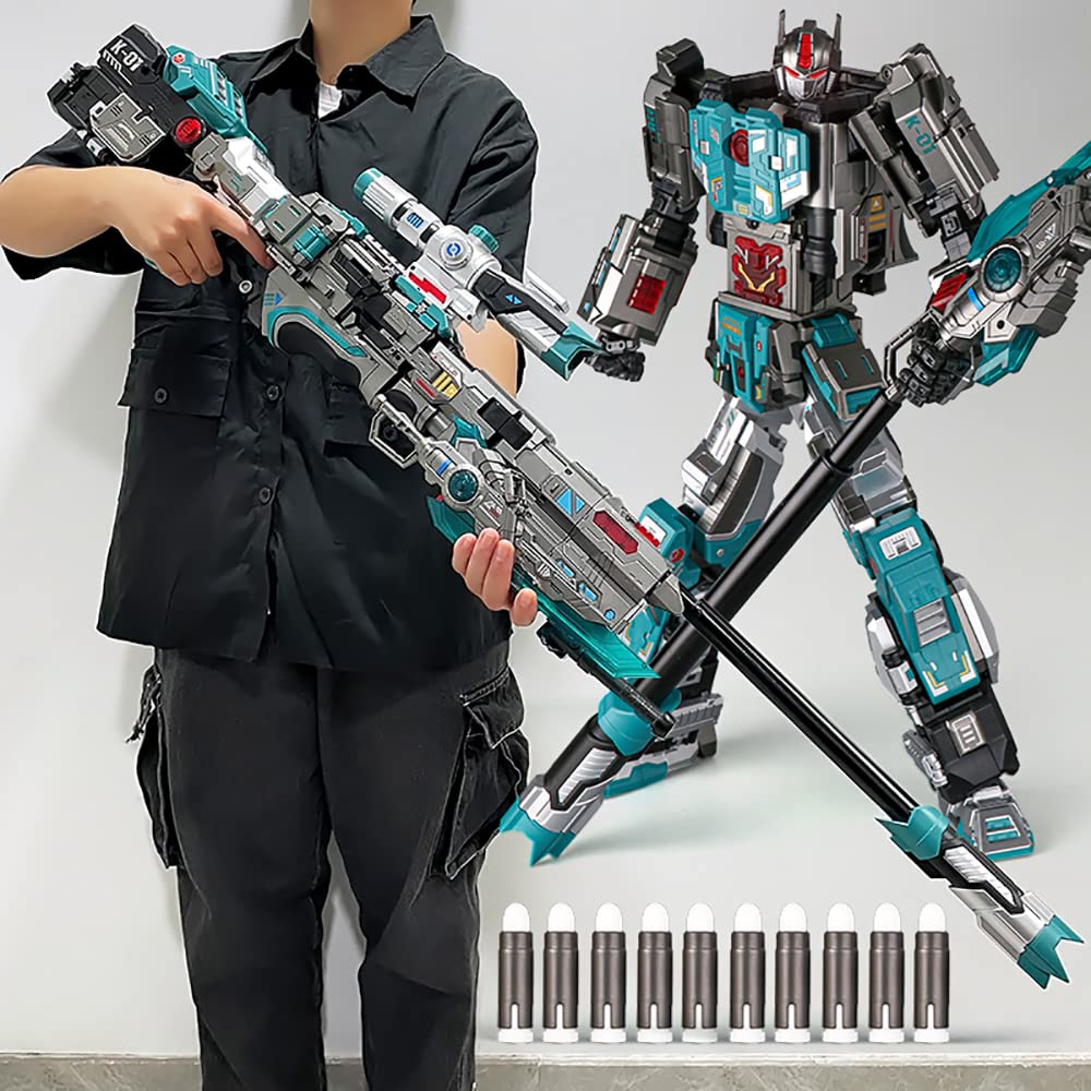 NBK Deformation Super Large Toy Robot - Transformable Sniper Gun Model Kit for Kids & Adults | First Original Collectible Action Figure | Manual Transformation | Perfect for Play, Display & Gifts (Green)
