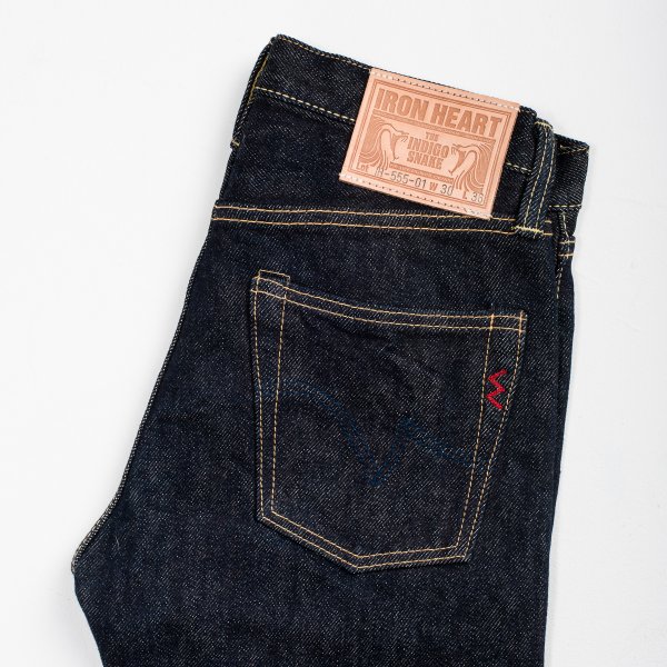 Iron Heart IH 555S 21oz Selvedge Denim Super Slim Indigo Jeans for Men - Premium Raw Denim Pants for Motorcycle Riding & Urban Fashion