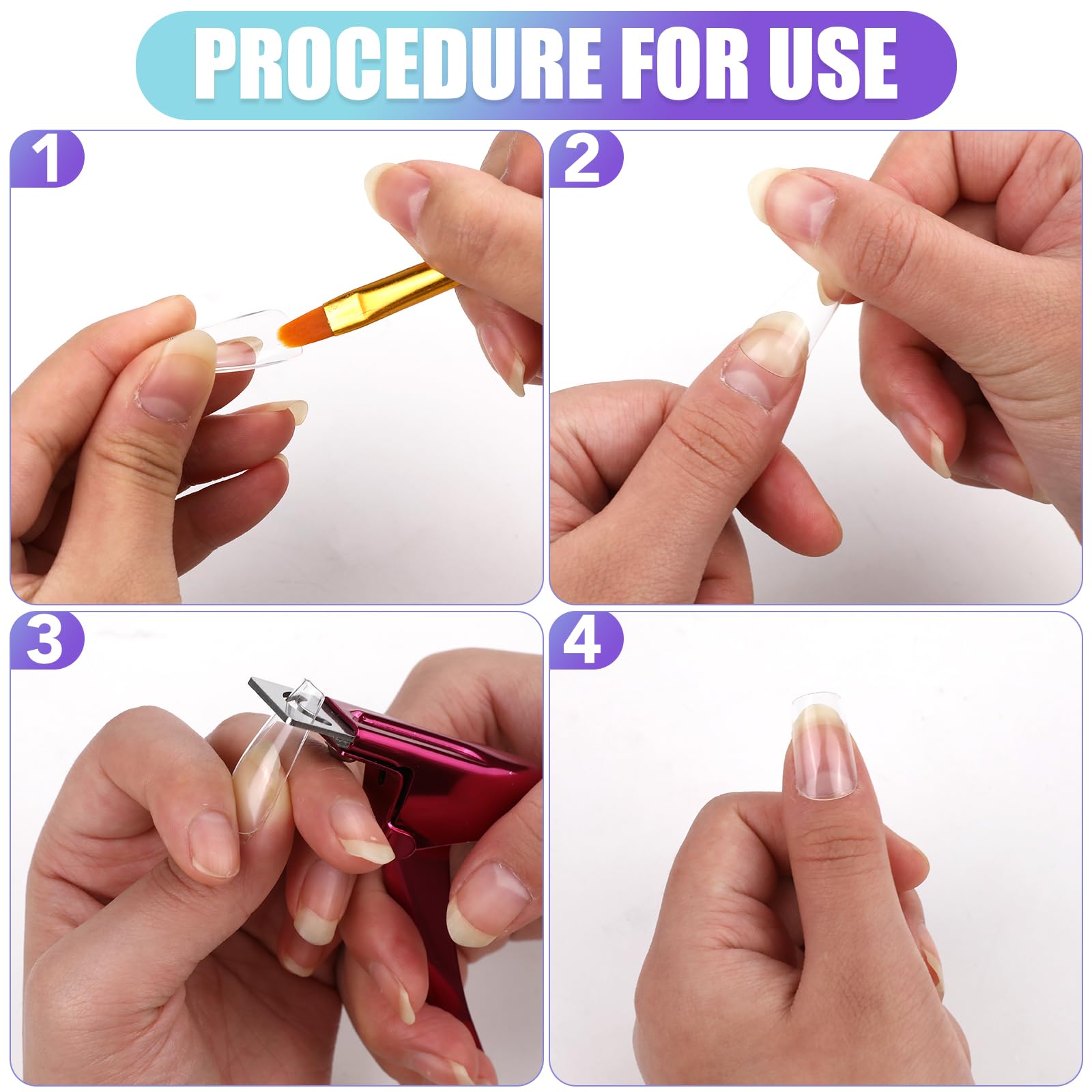 2-Pack Stainless Steel False Nail Clippers with 15PCS Small Magnets - Professional Acrylic Nail Cutter for Home Salon & Nail Art (Rainbow/Pink) - Perfect for Manicures, DIY Nail Care & Beauty Professionals