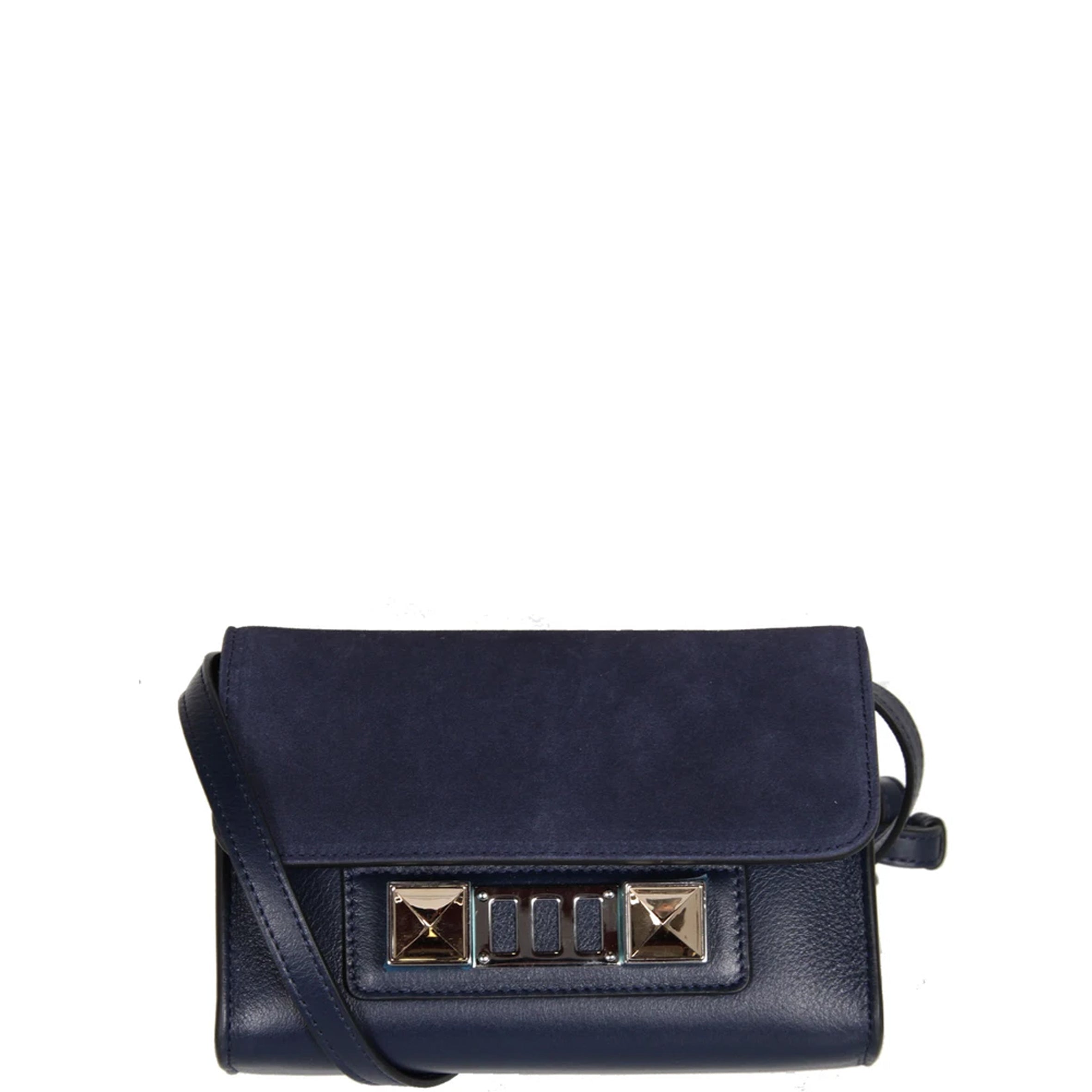 PS11 WOS Suede & Grain Leather Handbag in Indigo Blue - Stylish Crossbody Bag for Women, Perfect for Work, Travel & Evening Out