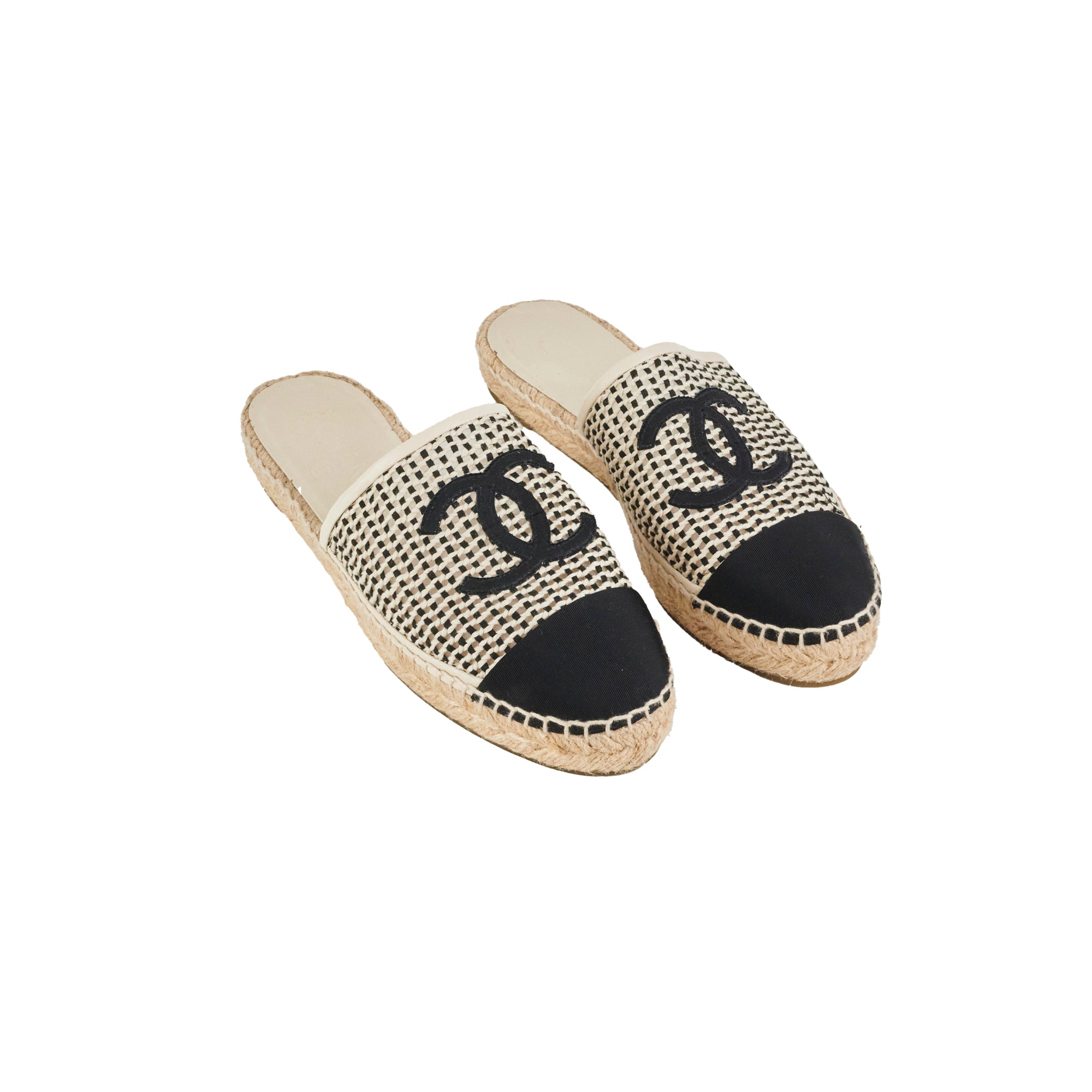 Chanel CC Logo Espadrille Flap Shoes Women's Size 37 - Perfect for Summer Outfits, Beach Vacations & Casual Chic Style