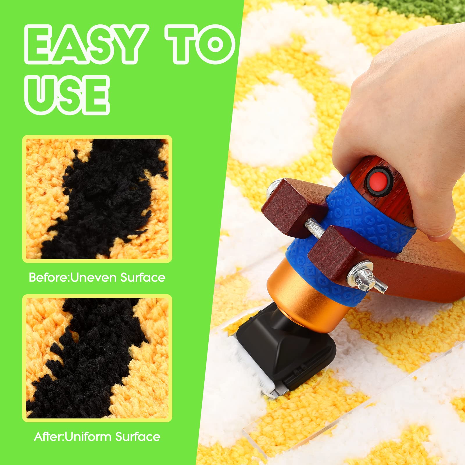 Lanties Rug Tufting Gun Kit with Carpet Trimmer - Complete DIY Carpet Tufting Starter Set with Power Adapter, Tools & Accessories - Perfect for Handmade Rugs, Home Decor & Craft Projects