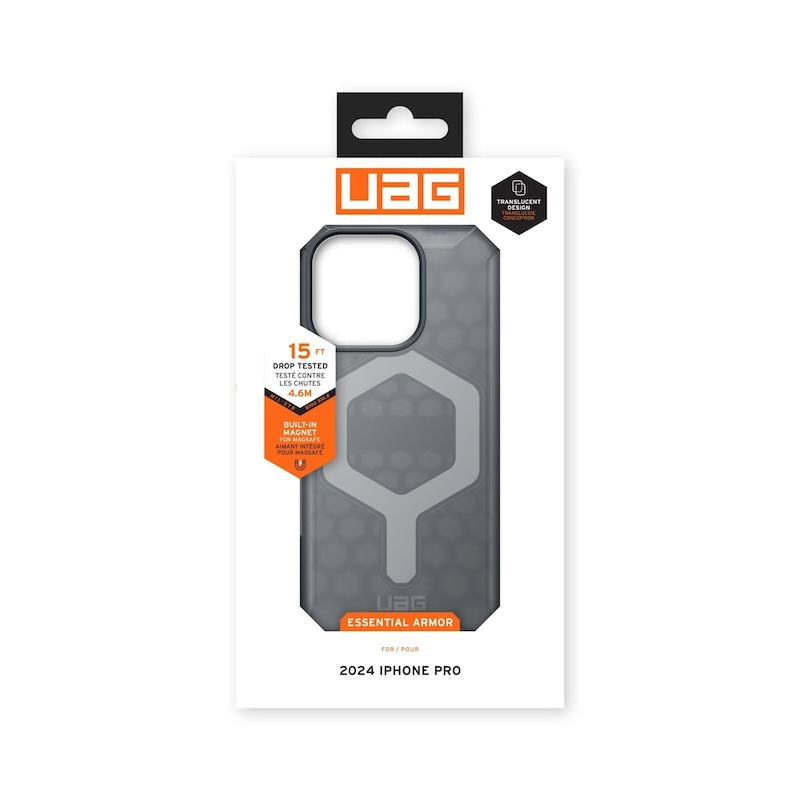 UAG Essential Armor Case for iPhone 16 Pro - Military-Grade Drop Protection, Slim Shockproof Cover (Gray) | Perfect for Outdoor Adventures & Daily Use