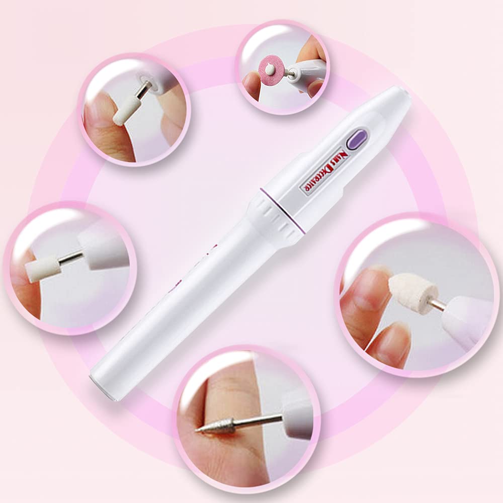 Ubersweet® Professional Portable Electric Nail Drill Machine - Rechargeable Nail File Kit with 6 Drill Bits for Gel Nails, Manicure & Pedicure - Perfect Gift for Women & Girls - Home Salon & Travel Nail Care Solution