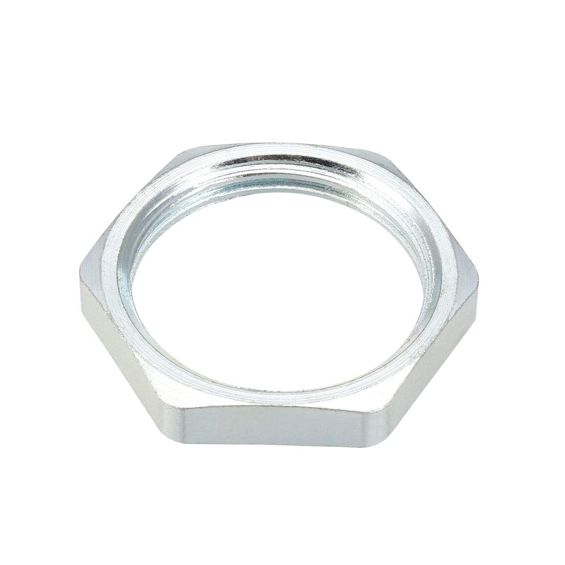 uxcell 1-Inch G1 Female Threaded Carbon Steel Hex Locknut Pipe Fitting - 2 Pack for Plumbing, Gas Lines, and Industrial Applications