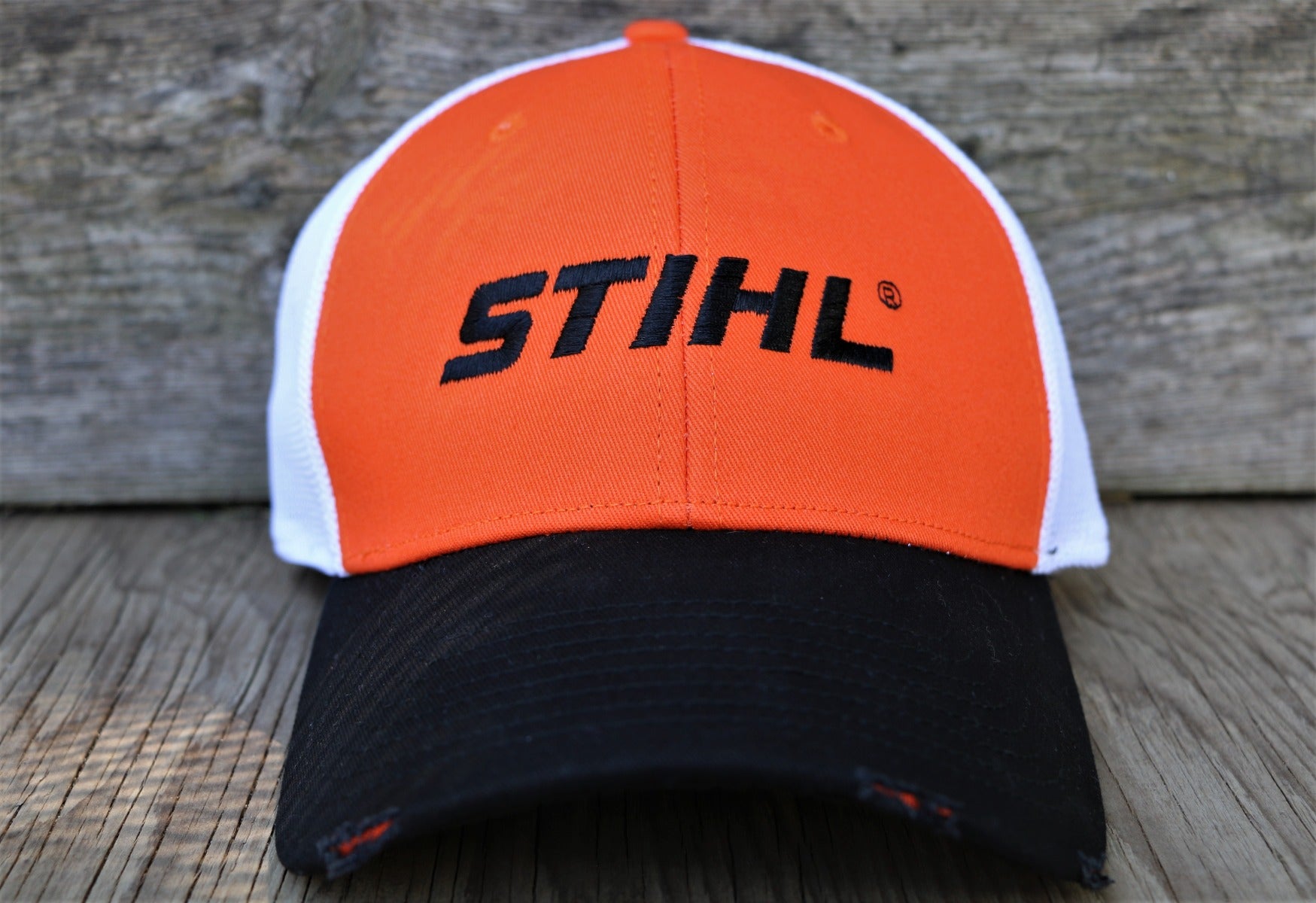 STIHL Orange Baseball Cap - New Era 39THIRTY Adjustable Snapback Hat for Men - Perfect for Outdoor Work, Hunting & Construction Safety Gear