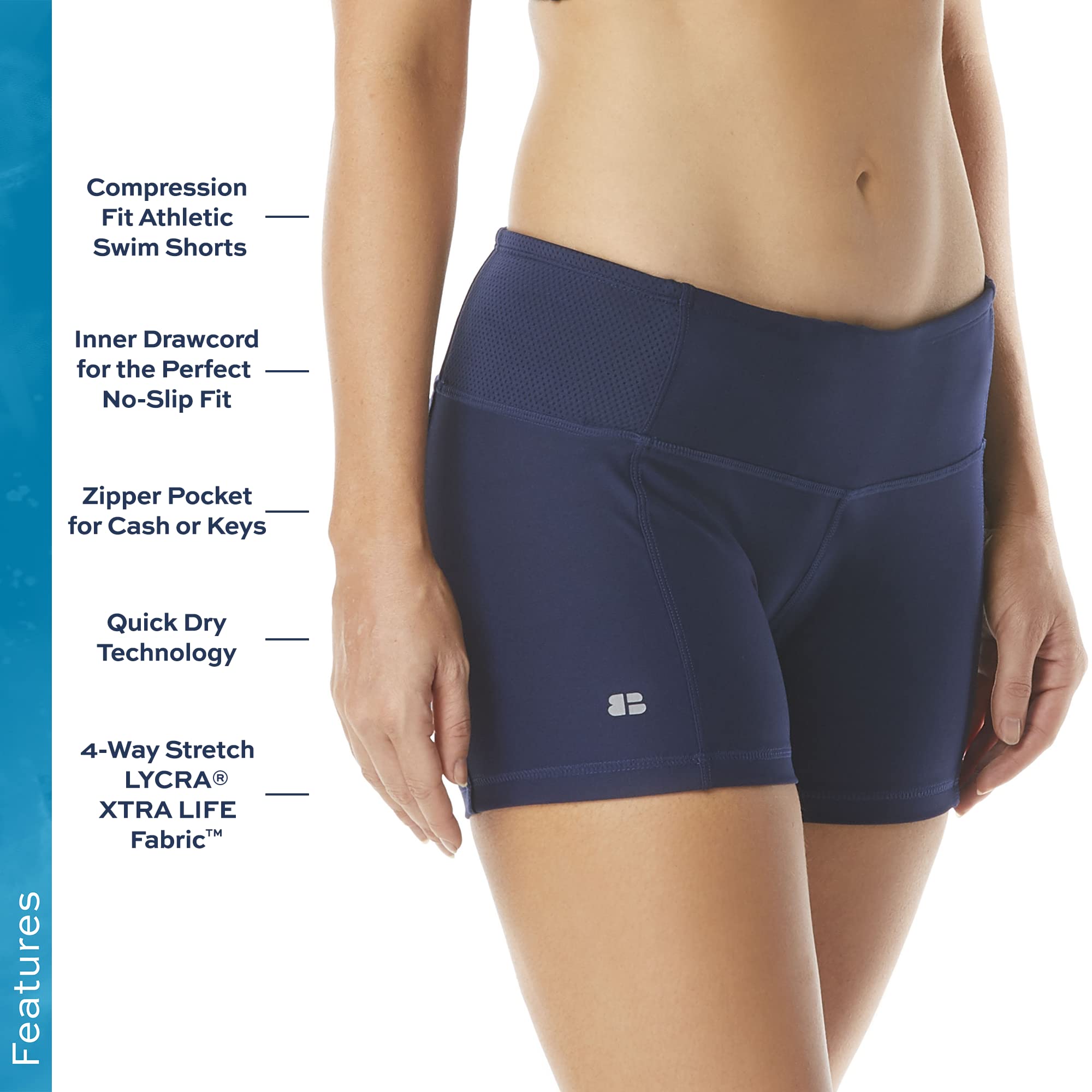 BEACH HOUSE SPORT Women's Quick-Dry Swim Board Shorts - Comfortable Athletic Swimwear for Surfing, Swimming & Beach Vacations