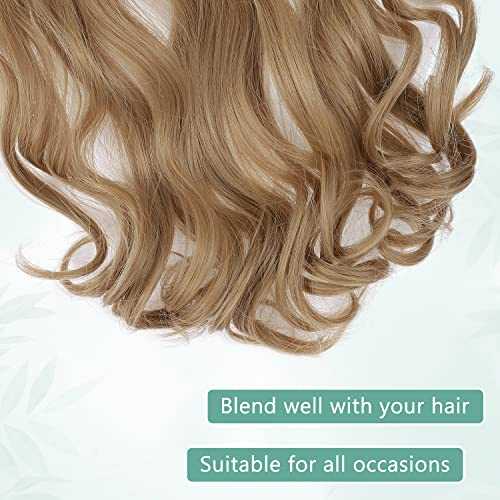 Premium Curly Synthetic Invisible Wire Hair Extensions - Seamless Clip-In Extensions for Volume & Length - Perfect for Parties, Weddings & Everyday Styling