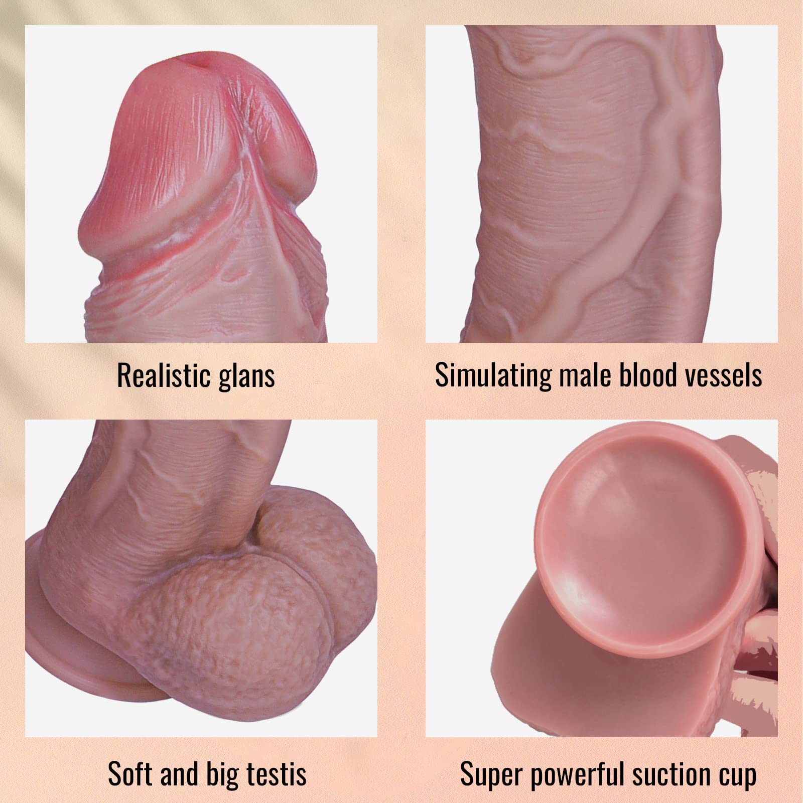 12 Inch Realistic Silicone Dildo with Suction Cup - Extra Thick Anal & Vaginal Sex Toy for Men & Women | Soft Flexible Adult Toy for Solo Play, Couples & BDSM Scenes