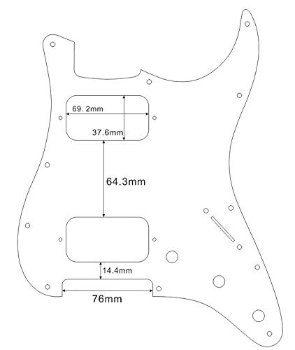 Electric Guitar Pickguard for Fender Double Fat HH Strat Humbucker Style - 4 Ply Red Tortoise Shell | Replacement Pickguard for Fender Stratocaster | Perfect for Musicians & Guitar Upgrades