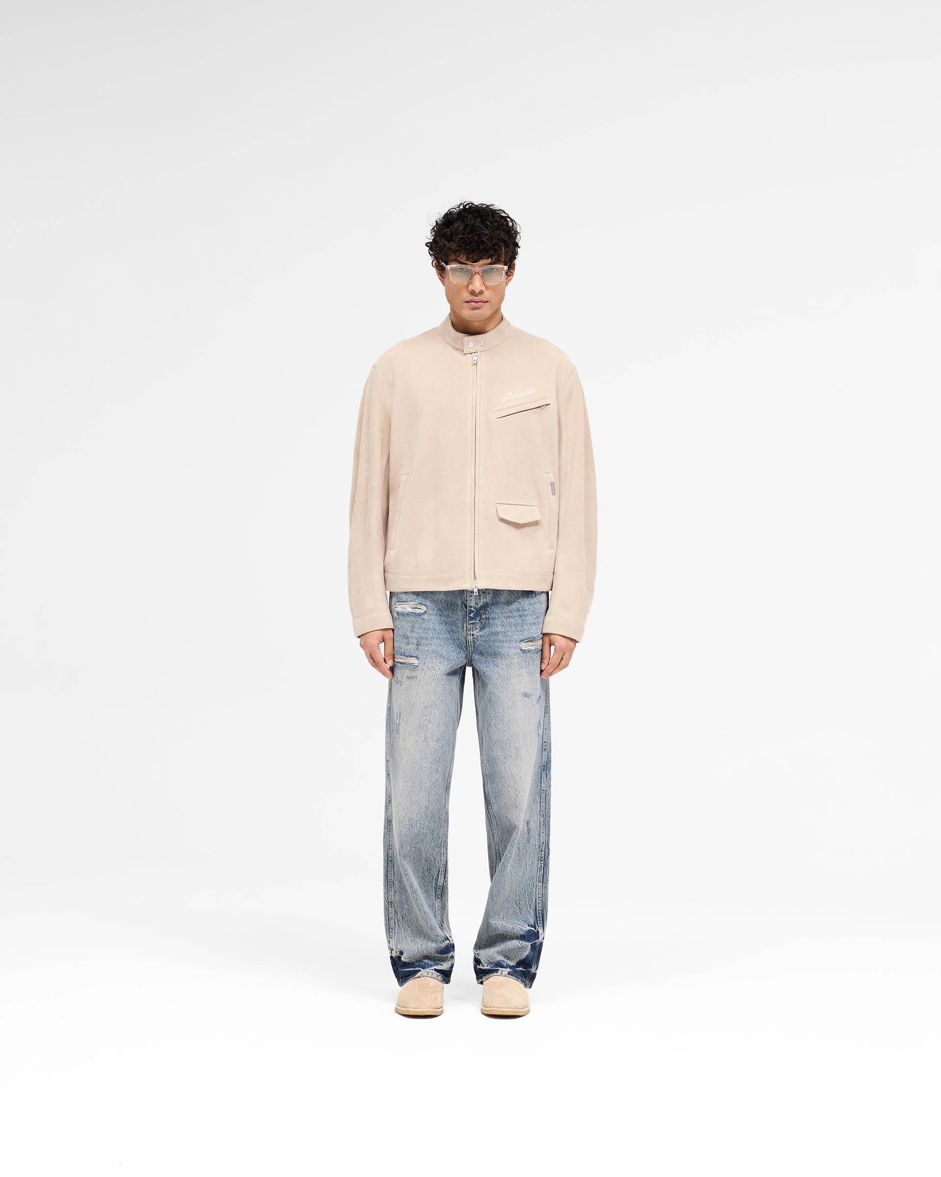 Overdrive Suede Jacket for Men - Beige Brown Lightweight Casual Outerwear | Perfect for Fall Winter Fashion, Date Night & Streetwear Outfits