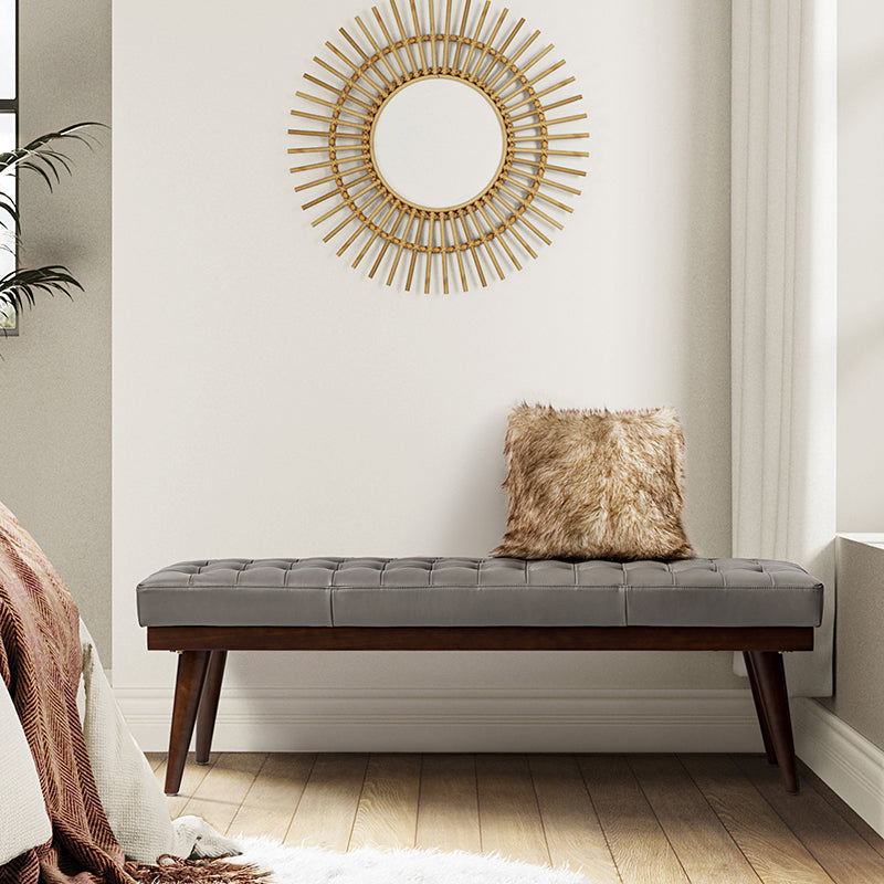 Emilio Mid Century Modern Multifunctional Design Bench - Entryway, Living Room & Bedroom Storage Furniture for Home Decor