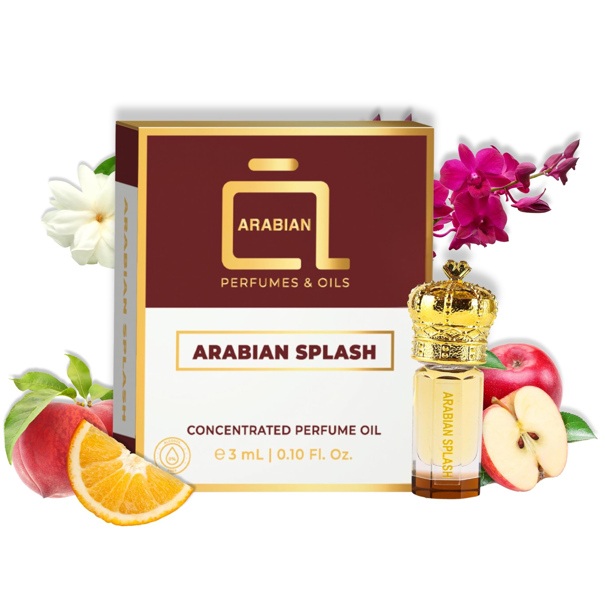 Premium Arabian Perfume Oil for Men & Women - Alcohol-Free Fruity Floral Musky Fragrance | 0.10 Fl Oz Roll-On | Long-Lasting Scent for Daily Wear, Date Nights & Special Occasions