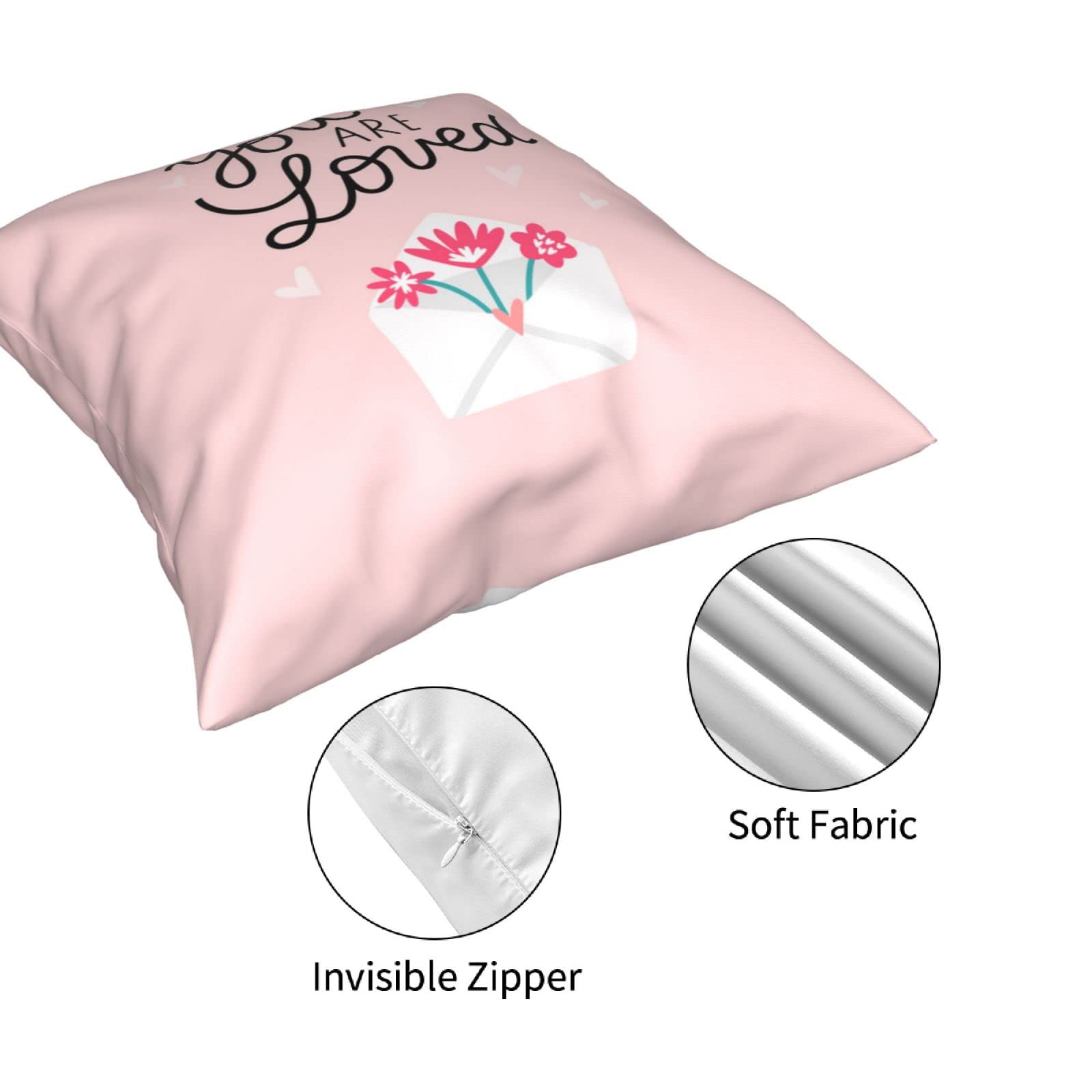 Valentine's Day Pillow Covers Set of 4 - 18x18 Inch Heart & Love Throw Pillow Covers for Sofa, Couch - Romantic Home Decor for Valentine's Gifts, Anniversary, Bedroom & Living Room Decorations