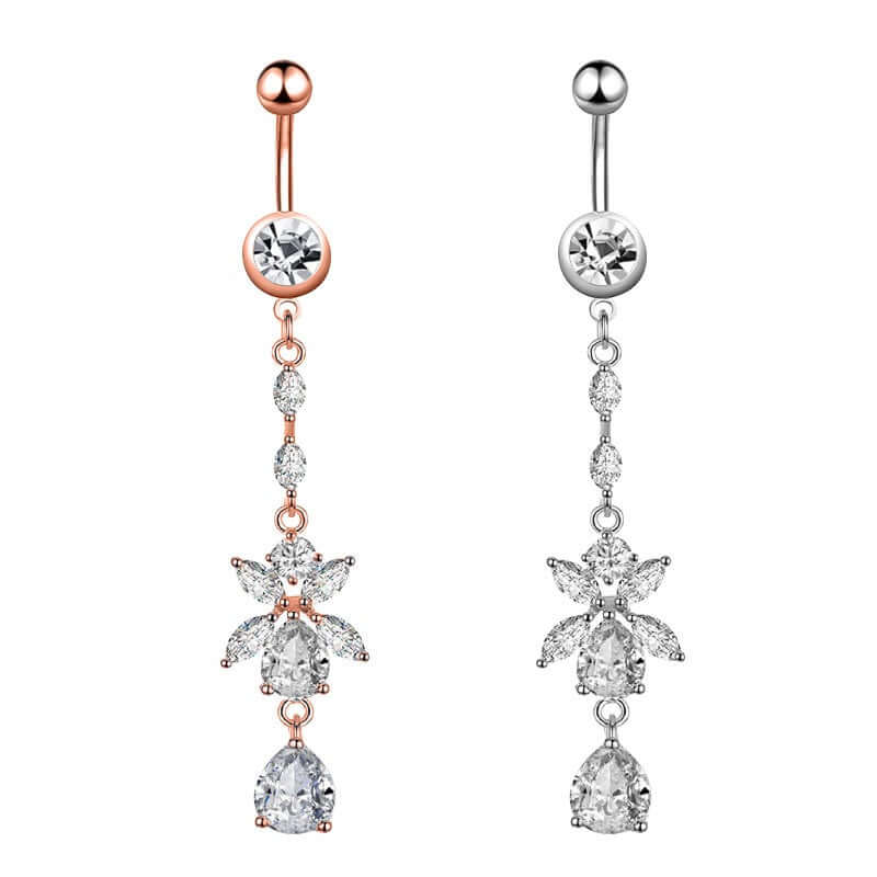Shiny Dangle Belly Button Ring Piercing Jewelry WH1304 - Perfect for Navel Piercing, Belly Dance, and Summer Beach Outfits