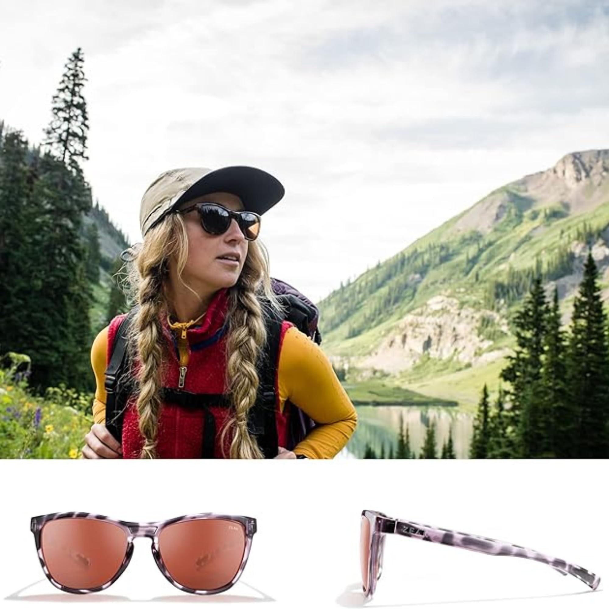 Zeal Optics Bennett Polarized Sunglasses for Men & Women - Eco-Friendly Plant-Based Lenses - Perfect for Outdoor Activities, Hiking, and Beach Vacations