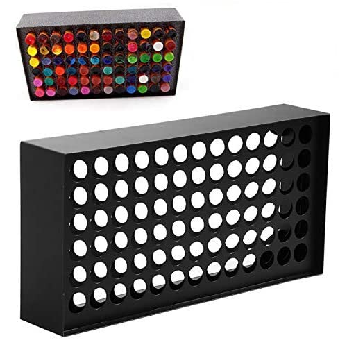 78-Hole Pigment Bottle Holder - Wall Mounted Body Art Ink Rack Organizer for Tattoo & Airbrush Artists - Durable Iron Ink Display Stand for Studio & Salon Organization