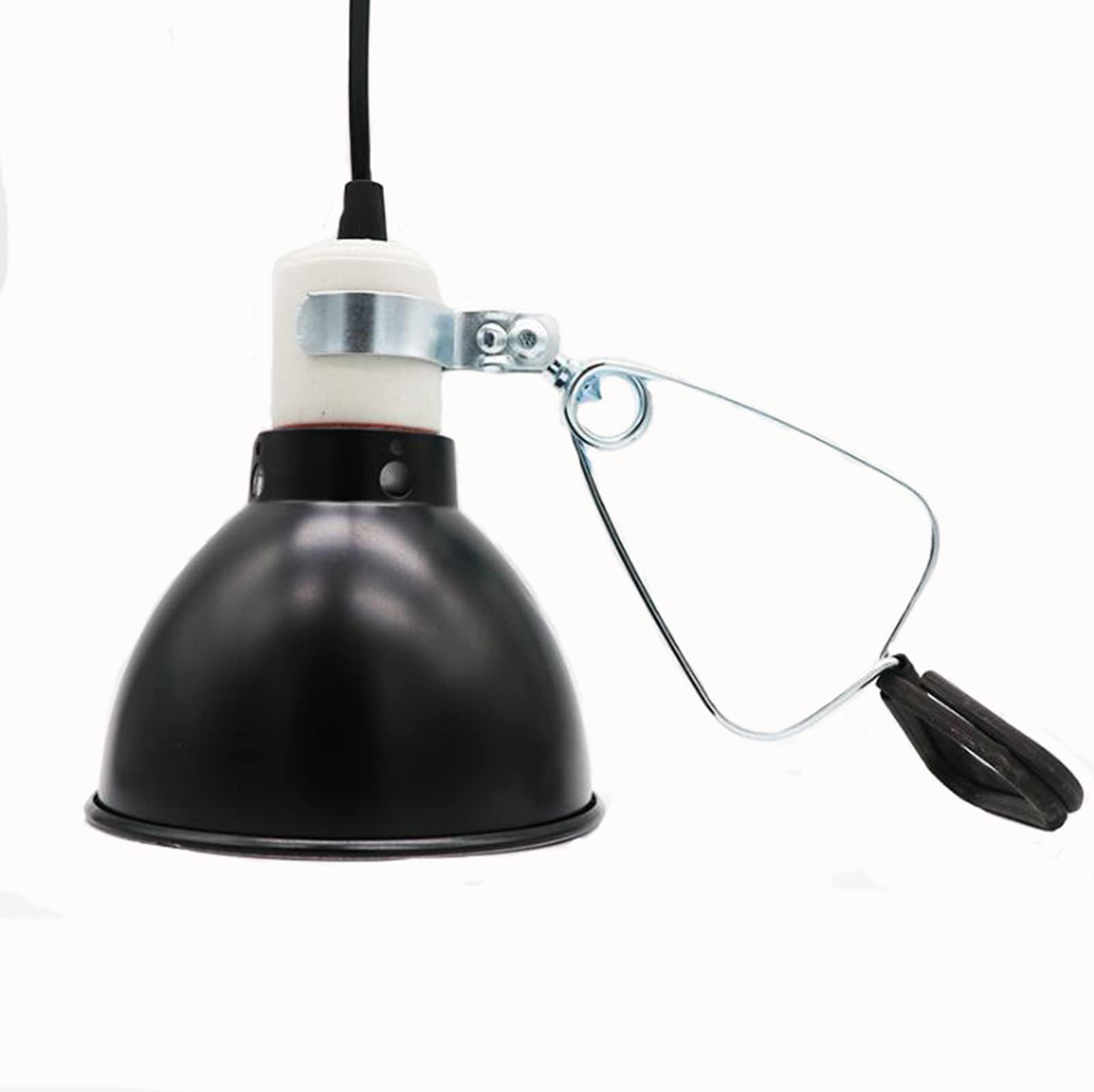 5.5 Inch Deep Dome Reptile Heat Lamp Shade with Switch - Durable Reflector Dome for Basking & Ceramic Heat Bulbs - Secure Multifunctional Clip - Perfect for Terrariums, Vivariums & Reptile Habitats