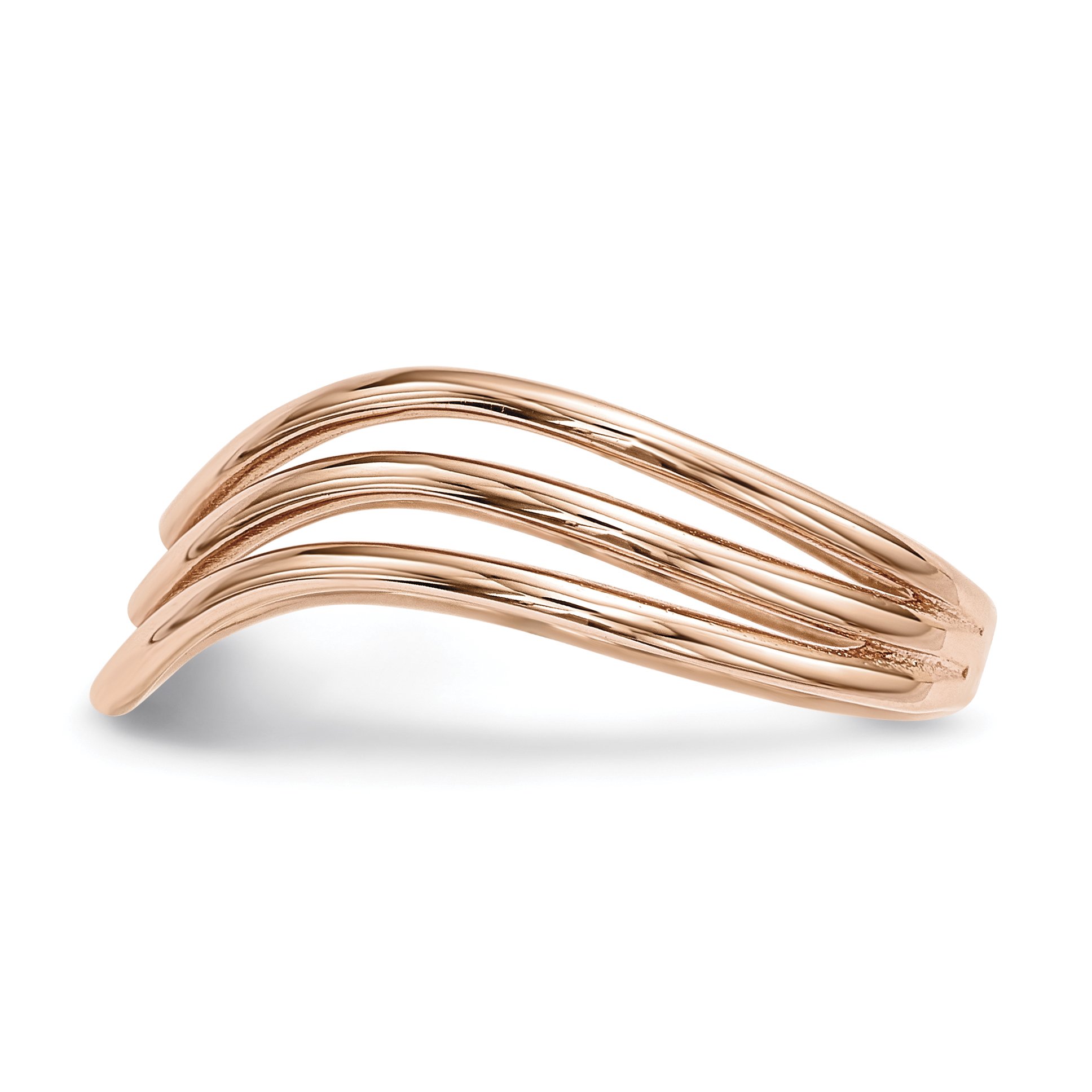Sterling Silver Rose Gold Tone 3-Band Stackable Ring for Women - Elegant Jewelry Gift for Valentine's Day, Anniversary or Everyday Wear