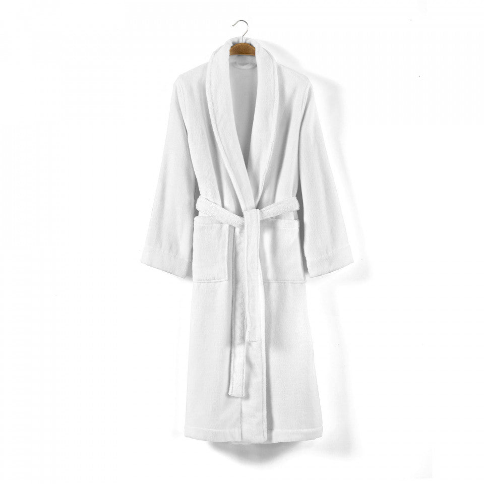 Premium 100% Cotton Unisex Chicago Bathrobe - Soft White Plush Robe for Spa, Hotel & Home Relaxation | Cozy Loungewear for Men & Women