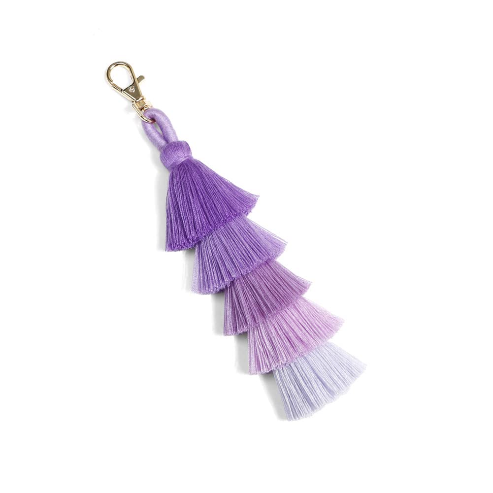 Boho Pom Pom Tassel Keychain - Colorful Handmade Charm Accessories for Women & Girls - Perfect for Purse, Backpack, Car Keys & Gift Giving