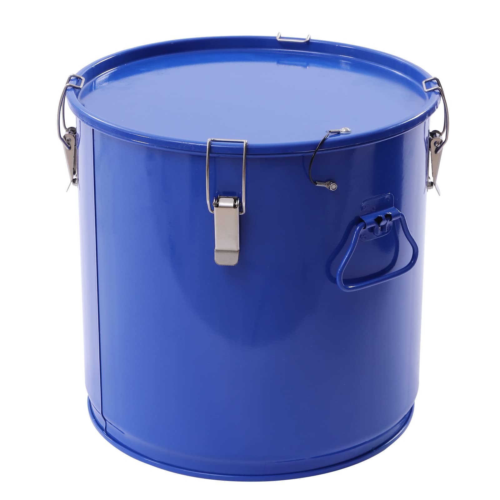 **8 Gallon Commercial Fryer Grease Bucket - Steel Oil Disposal Caddy with Filter Bag & Wheels - Hot Cooking Oil Transport Container for Restaurants, Food Trucks & Catering (Blue)**
