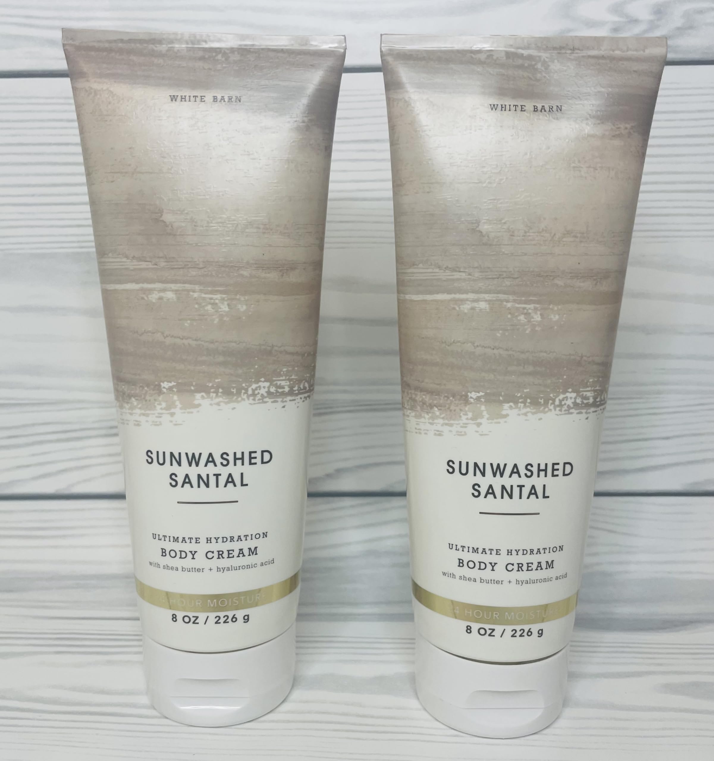 Bath & Body Works Sunwashed Santal Ultimate Hydration Body Cream 8oz (2-Pack) - Deep Moisturizing Lotion for Dry Skin, Perfect for Daily Use & Spa Days