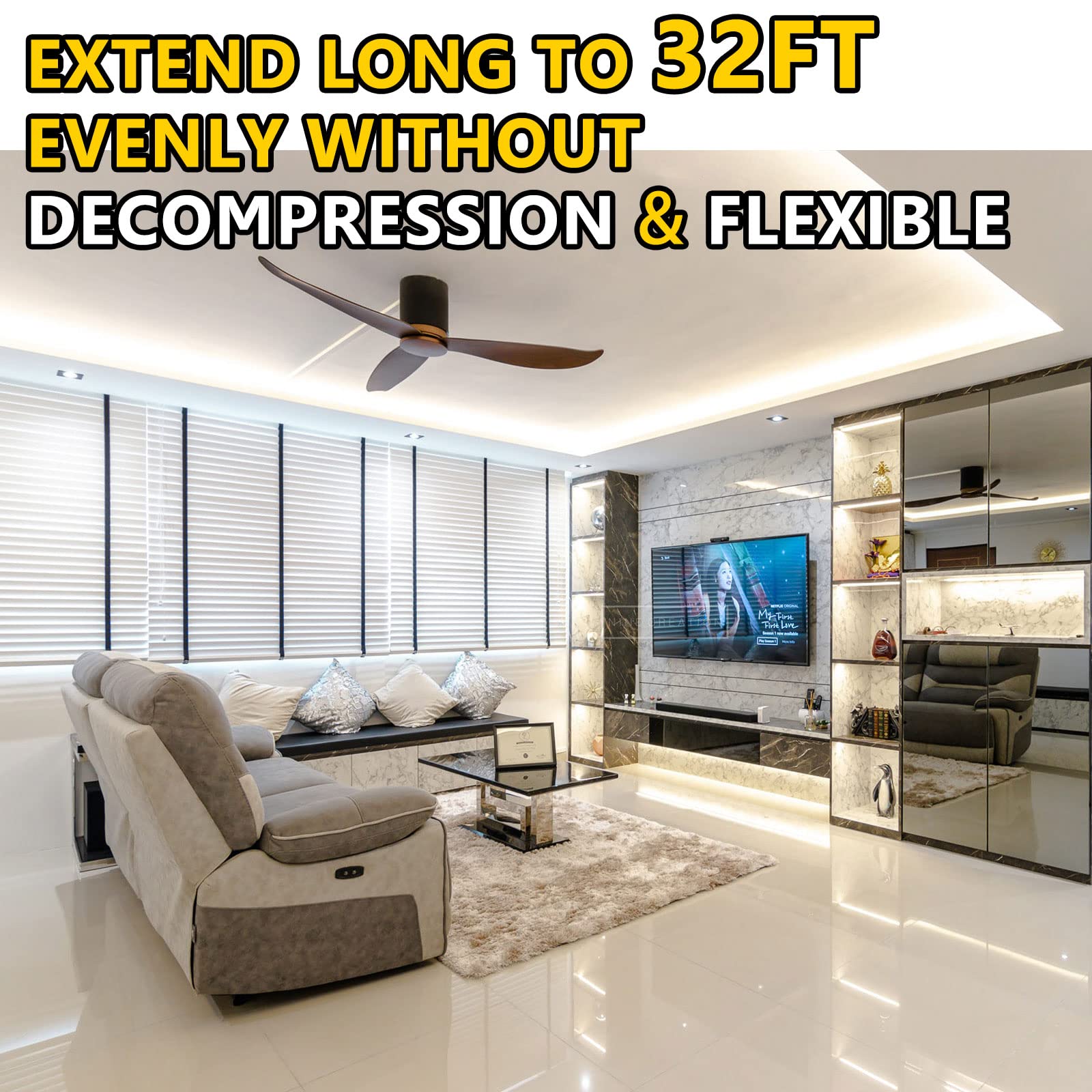 EMITEVER COB LED Strip Lights 25ft Neutral White 4000K, 24V High Density Tape Light with 3600 LEDs/Spool - 90+ CRI, 300+ Lumens/ft, 3W/ft, UL Listed 5-Year Warranty (Power Supply Sold Separately) - Perfect for Kitchen Under Cabinet Lighting, Bedroom Accent, and Commercial Display