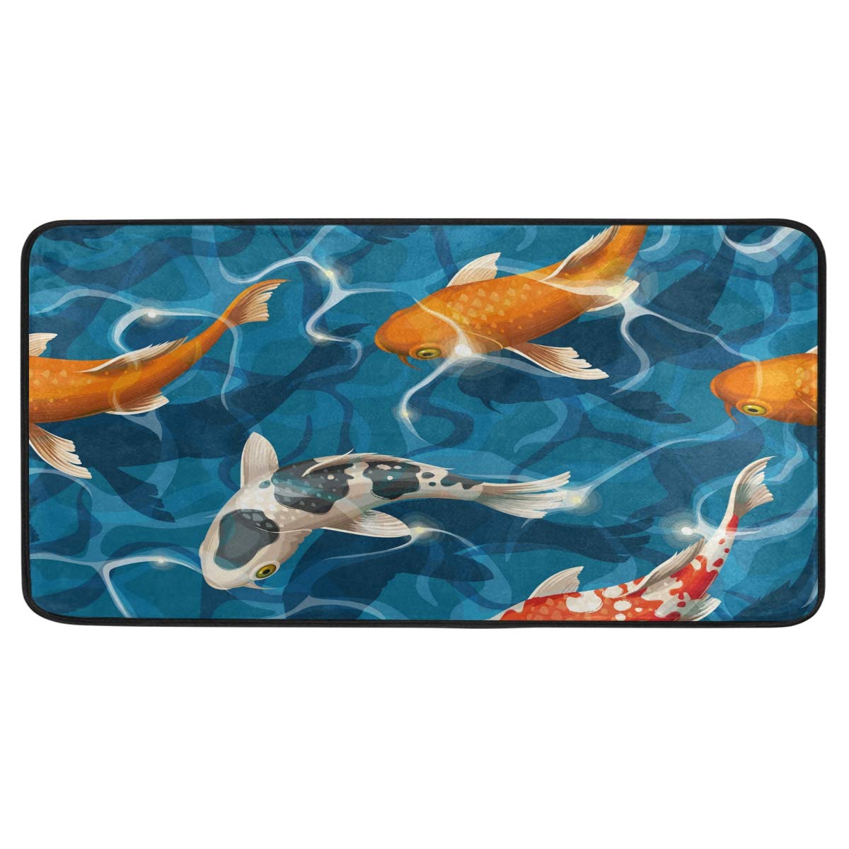Susiyo Non-Slip Anti-Fatigue Kitchen Mat with Koi Carp Design - Oil & Stain Resistant, Easy to Clean Floor Rug for Indoor/Outdoor Use - Perfect for Kitchens, Bathrooms, and Entryways