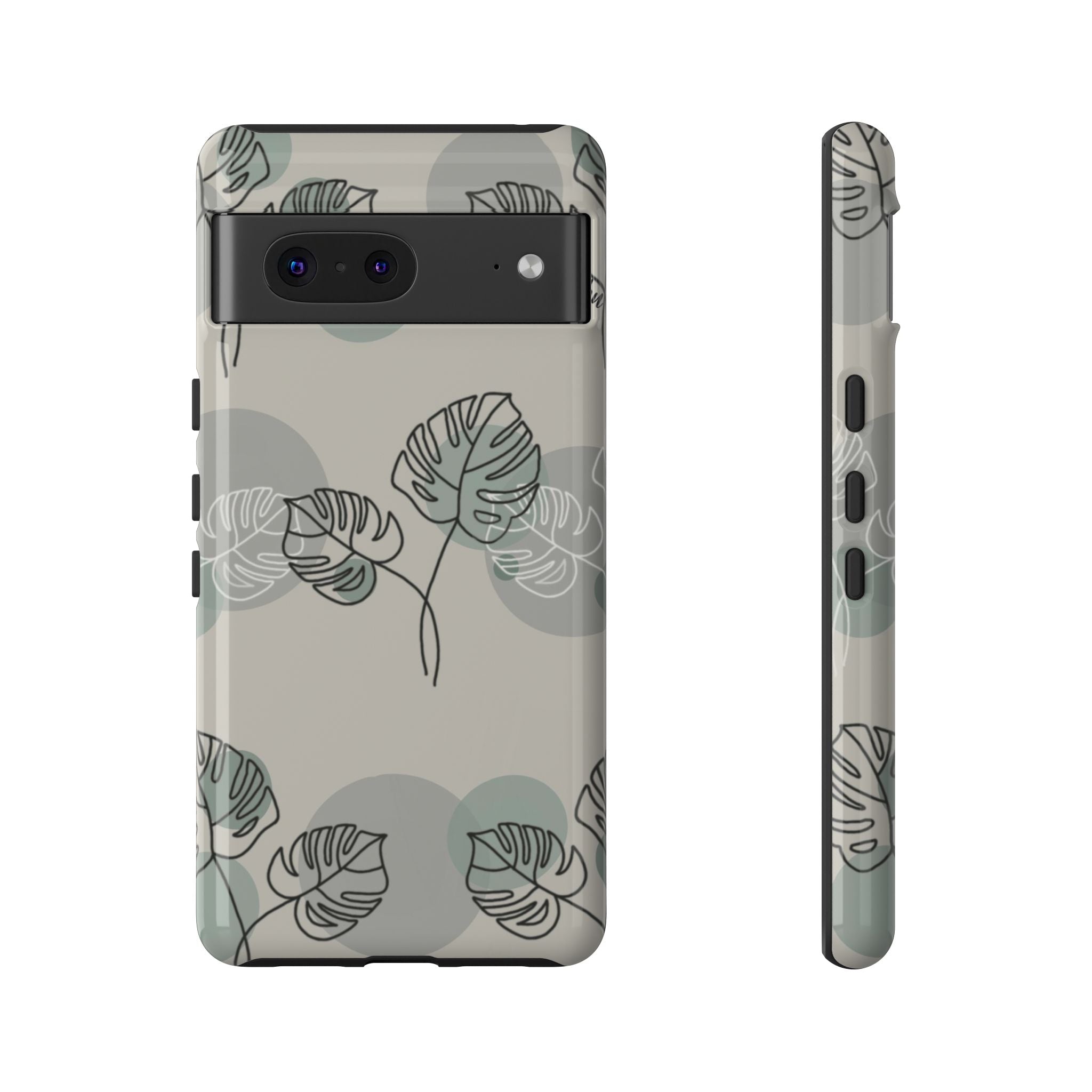 Vintage Monstera Leaf Case for Google Pixel - Stylish Protective Cover for Everyday Use, Travel & Outdoor Adventures