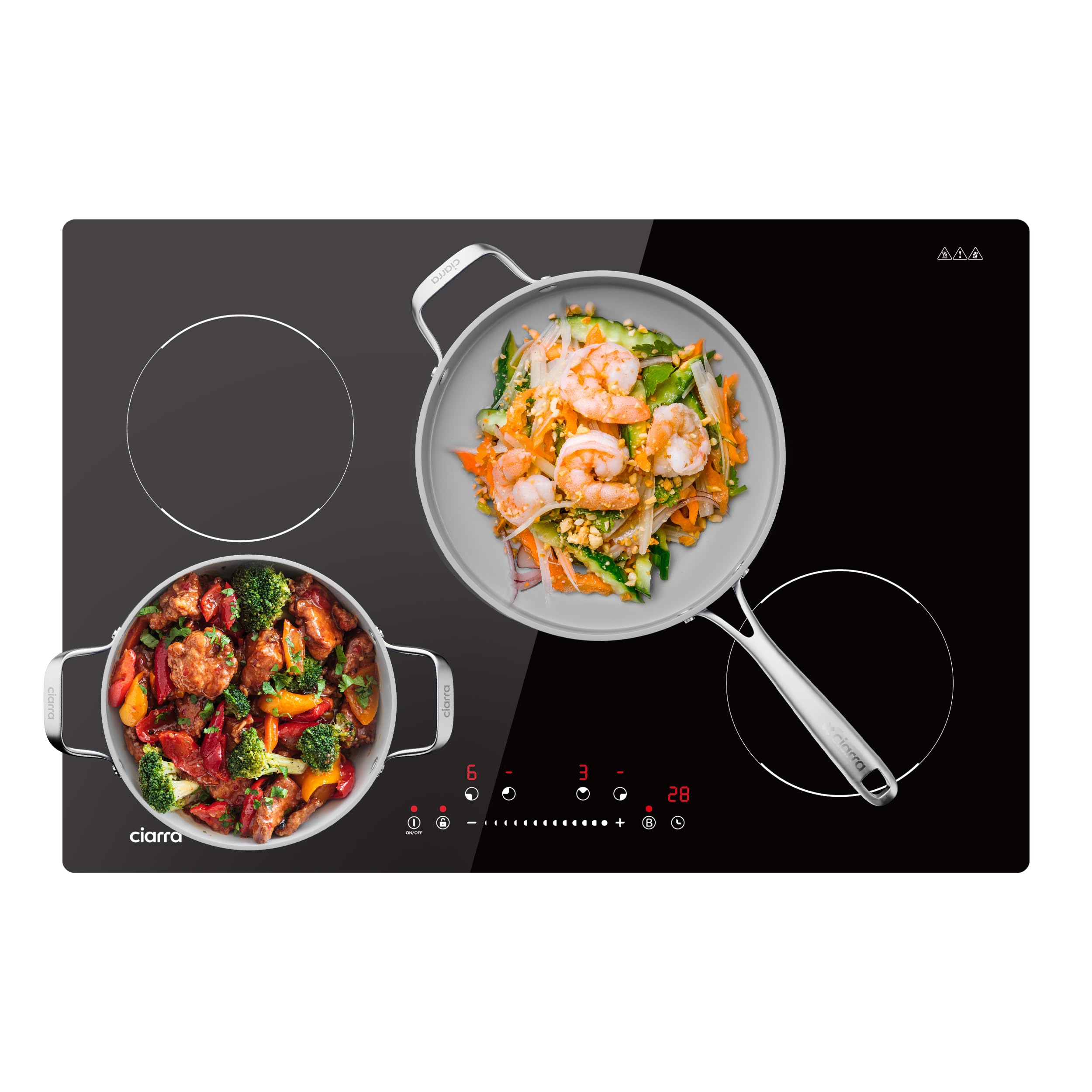 CIARRA 30 Inch 8200W Built-In Induction Cooktop with 4 Burners, Booster Function, Timer & Child Lock - Perfect for Modern Kitchens, Fast Cooking & Family Safety