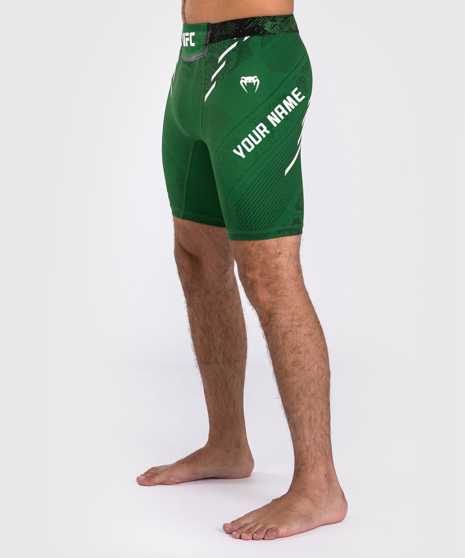 Venum UFC Adrenaline Personalized Authentic MMA Fight Shorts for Men - Green | Vale Tudo & BJJ Training | Premium Combat Sports Apparel for Fight Night & Gym Workouts