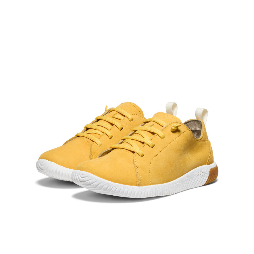KNX Big Kids' Leather Sneakers - Daffodil & Star White | Comfortable & Stylish Casual Shoes for School, Play & Everyday Wear