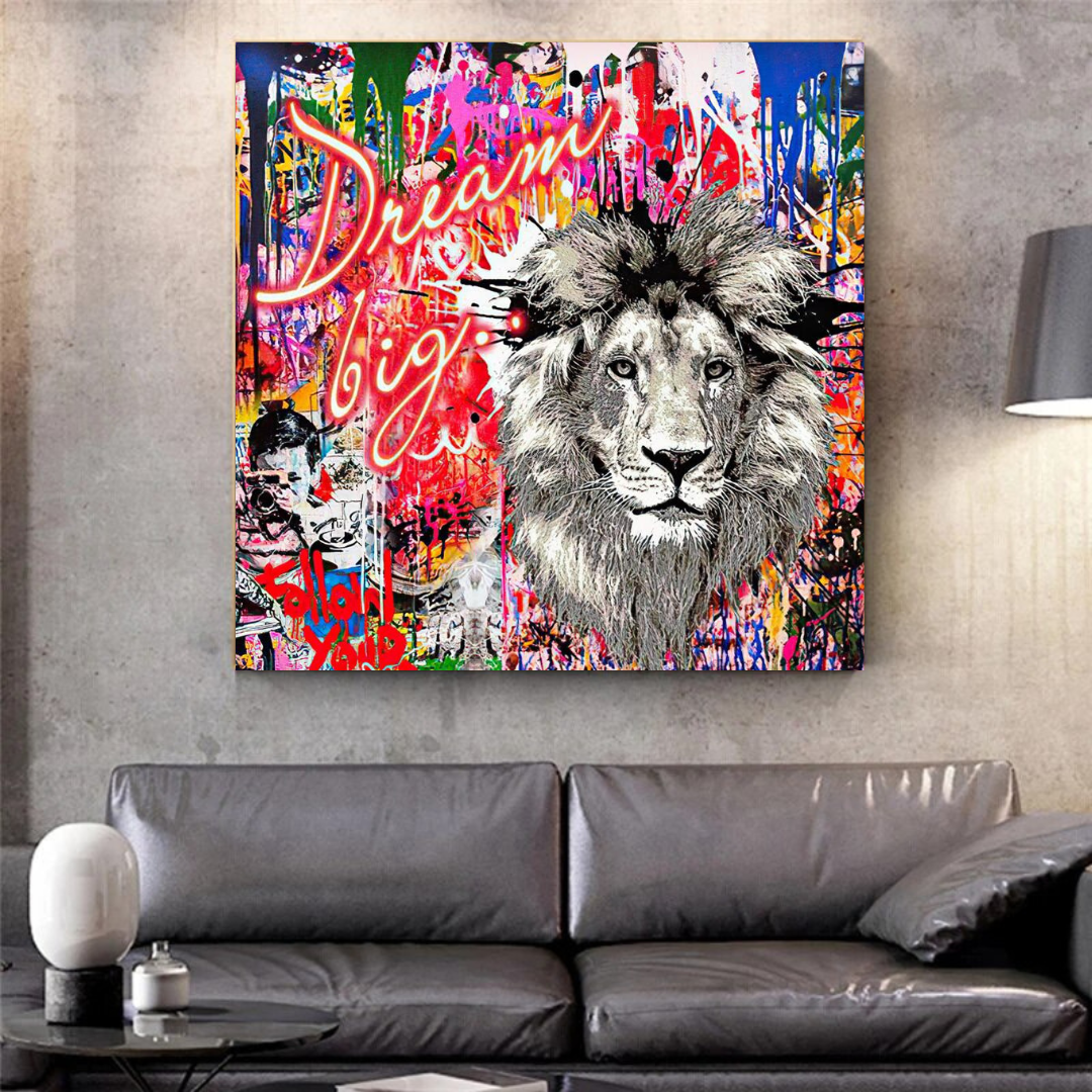 Banksy Dream Big Canvas Wall Art - Eye-Catching Masterpiece for Modern Home & Office Decor | Street Art Inspired Wall Decor for Living Room, Bedroom & Workspace