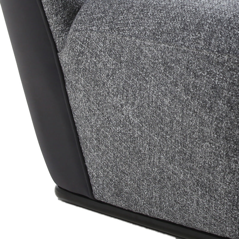 ASTRID Modern Single Seater Sofa - Grey Upholstered Lounge Chair for Living Room, Bedroom & Office - Comfortable Small Space Furniture for Apartments